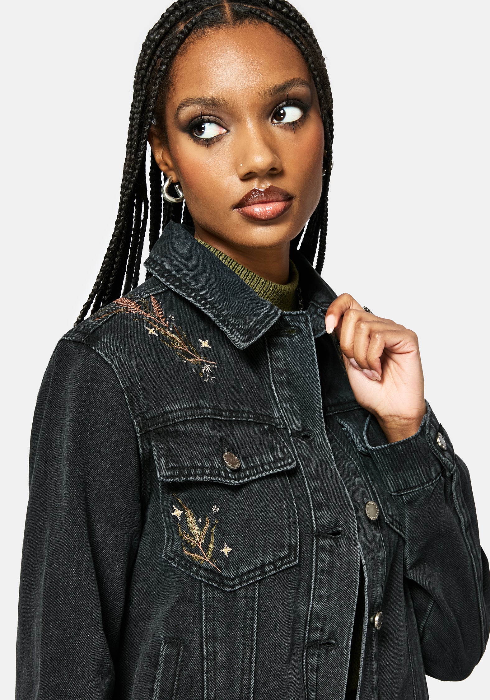Abellona Bestickt Denim Jacke - Image 5