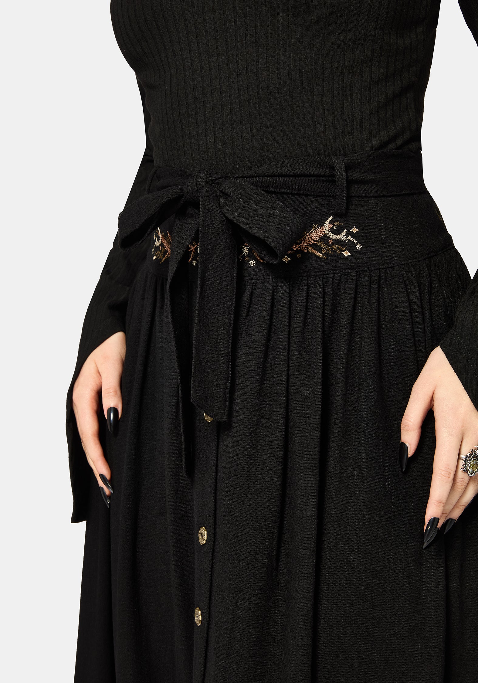 Abellona Bestickt Krawatte Taille Midaxi Rock - Image 2