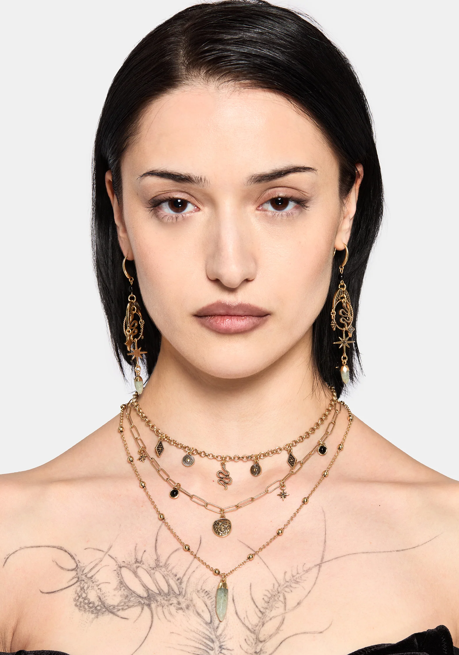 Alexen Snake Disc Layered Necklace - Image 5