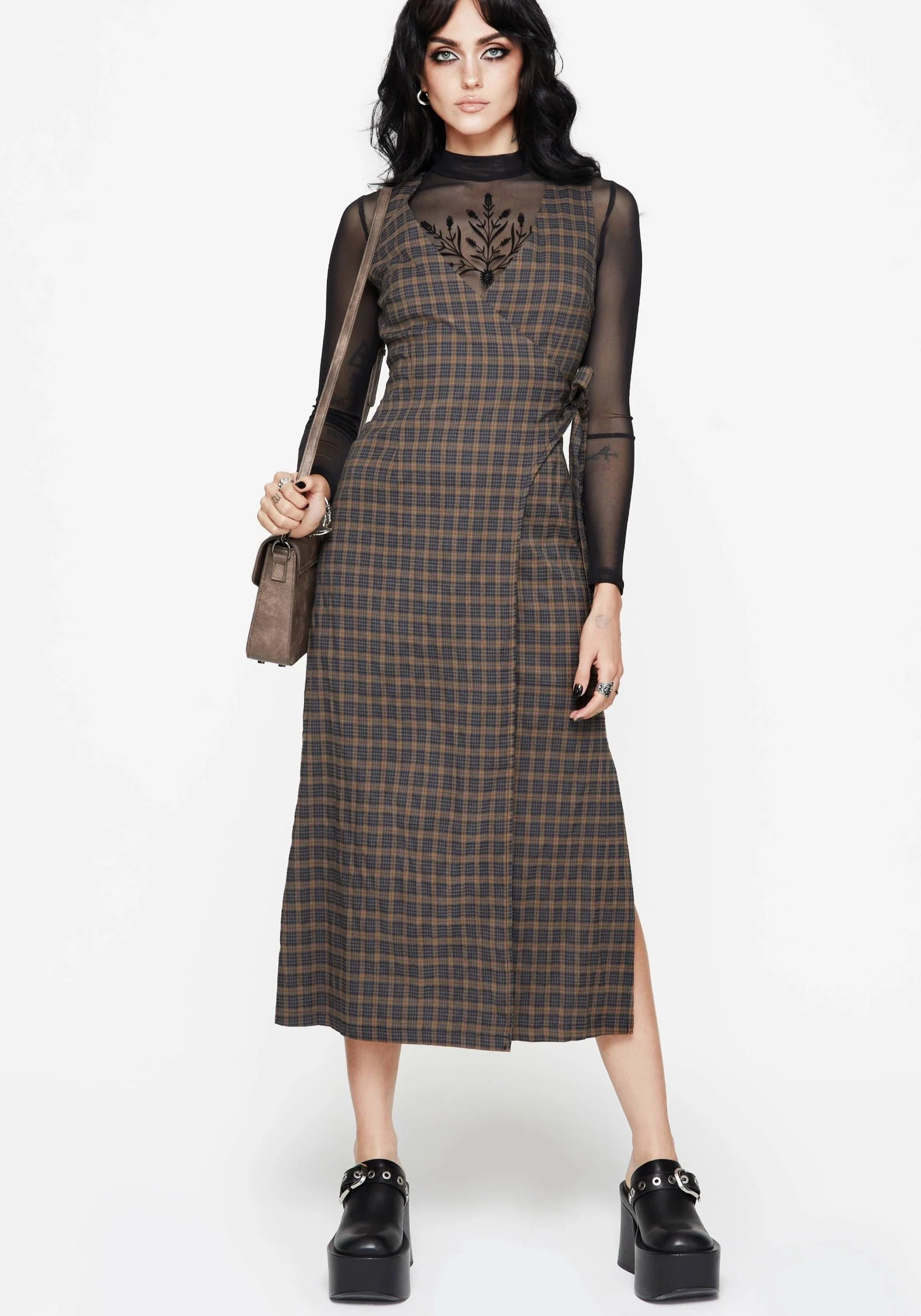 Allure Prüfen Ärmellos Midaxi Wickel Kleid - Image 6