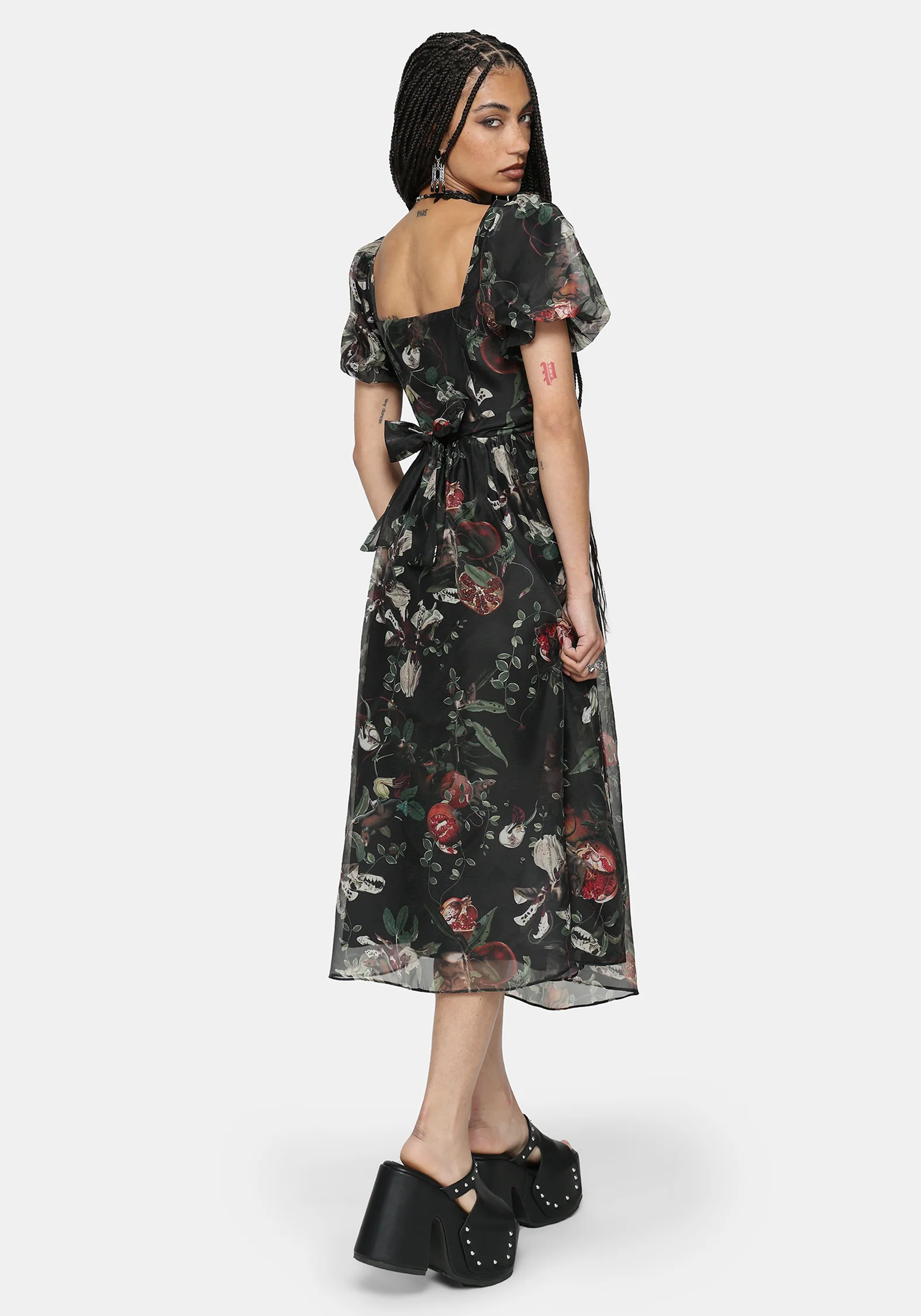 Anara Fruit Print Twist Front Midaxi Dress - Image 3