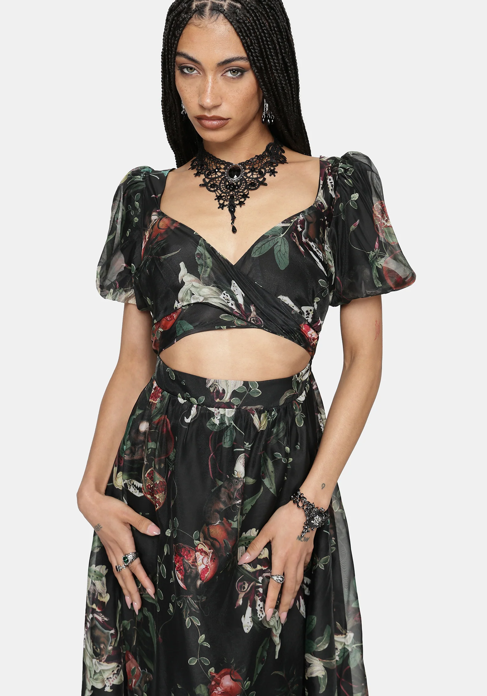 Anara Fruit Print Twist Front Midaxi Dress - Image 5