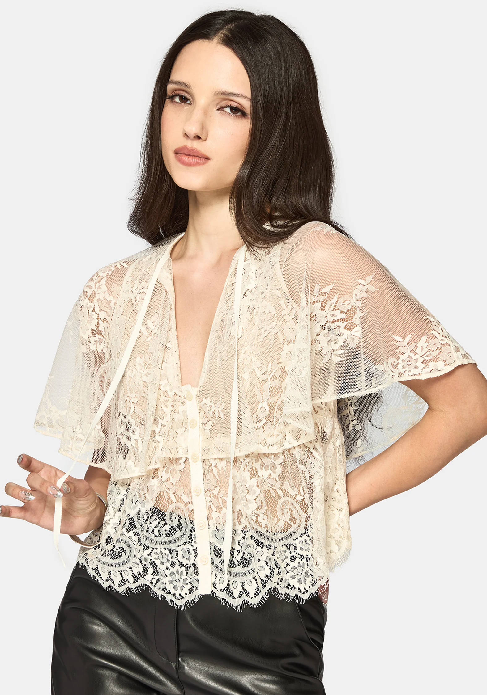 Ania Lace Cape Top - Image 5
