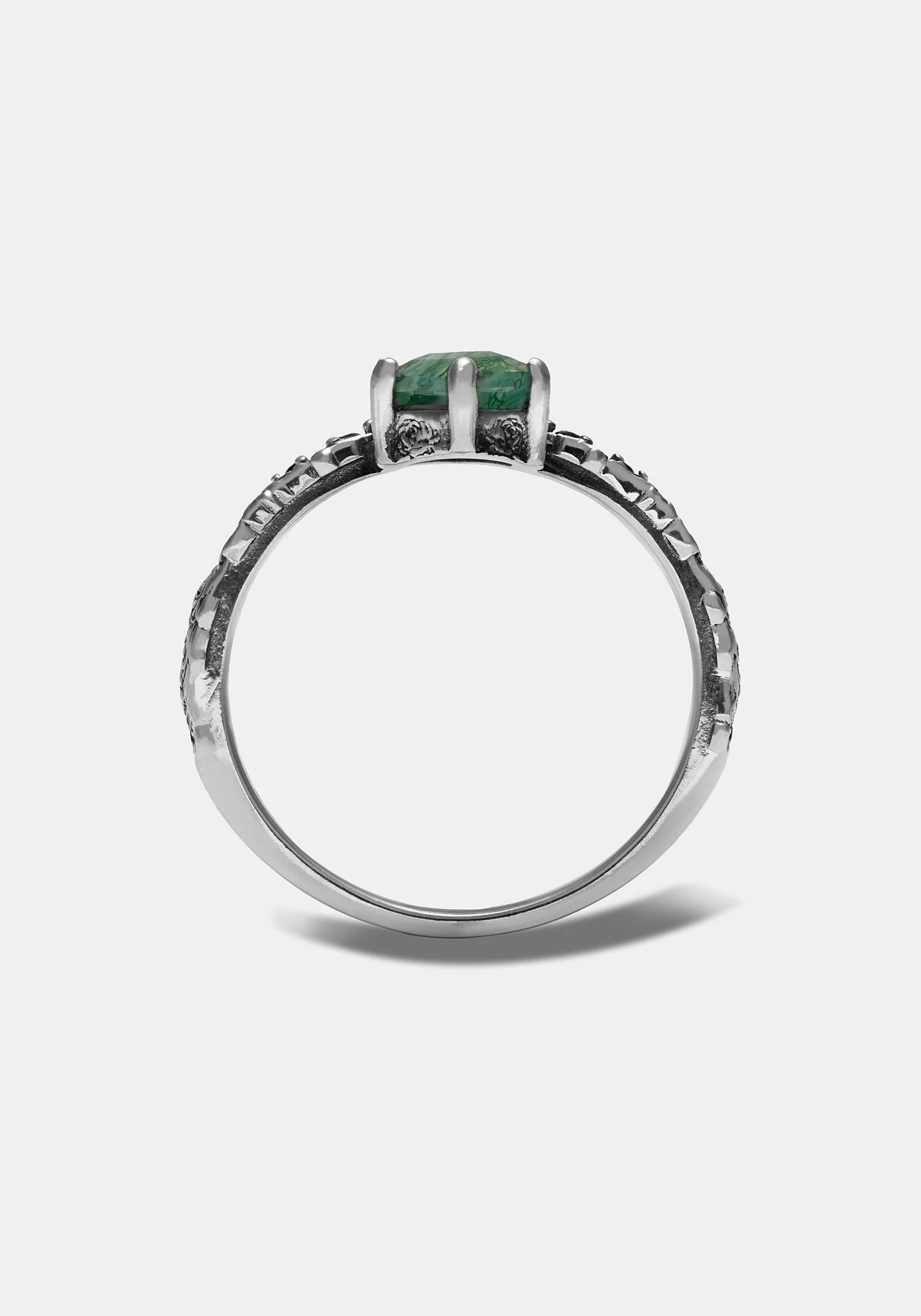 Ardour Sterling Silber Moss Achat Ring - Image 4