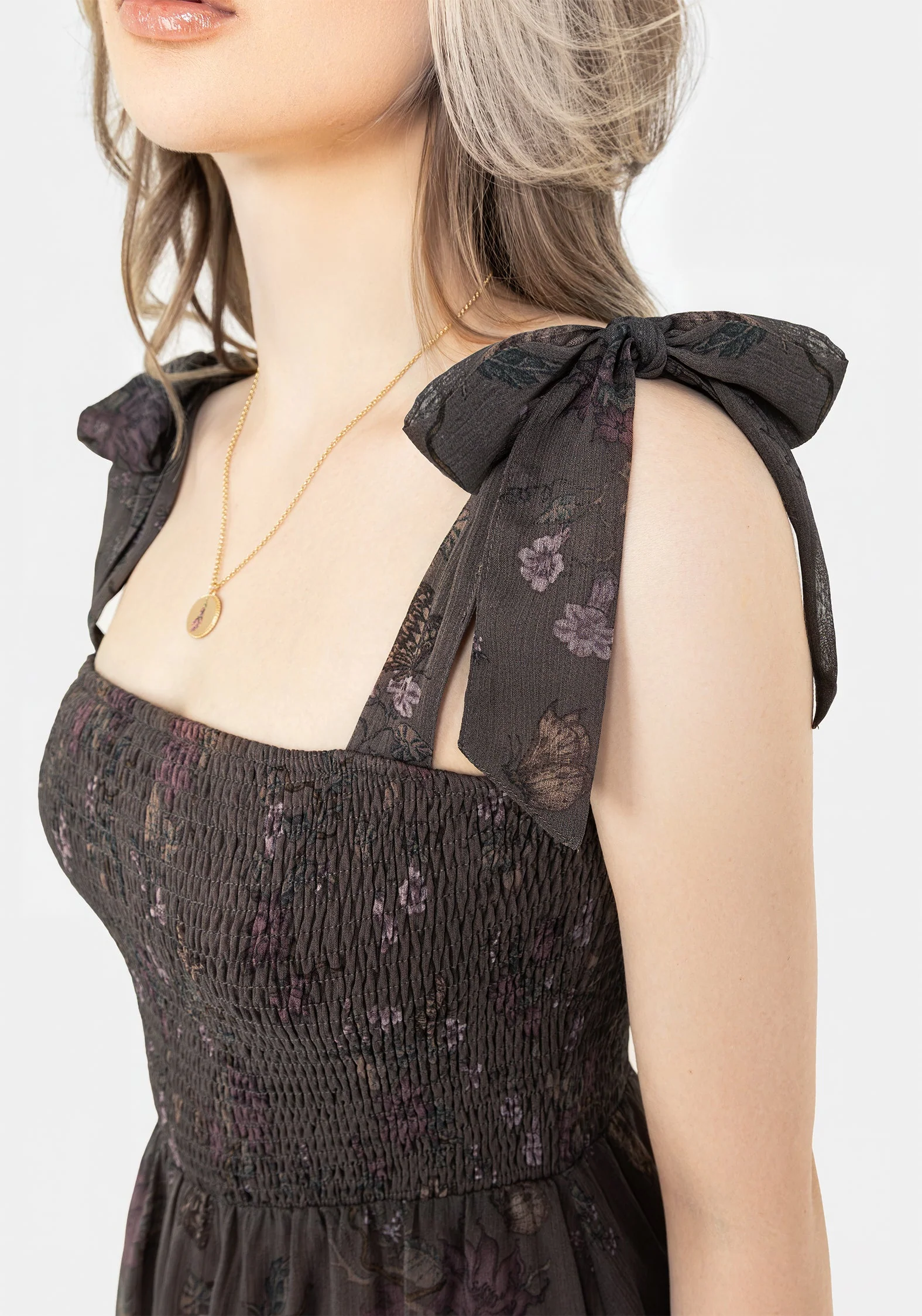 Arnora Cami Gestuft Gerafft Mieder Maxi Kleid - Image 2