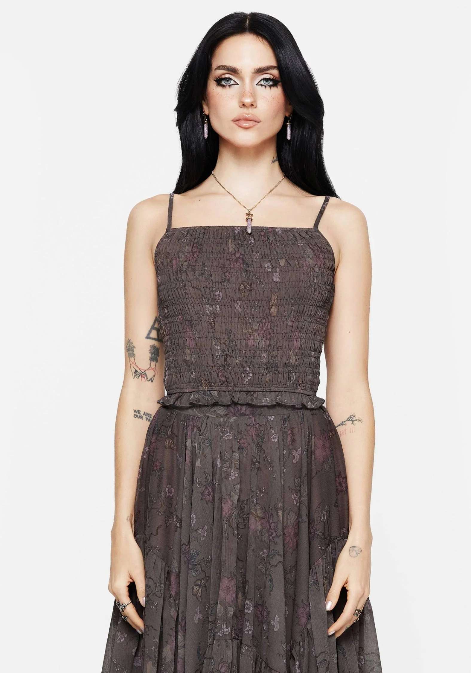 Arnora Chiffon Gerafft Mieder Cami Top - Image 6