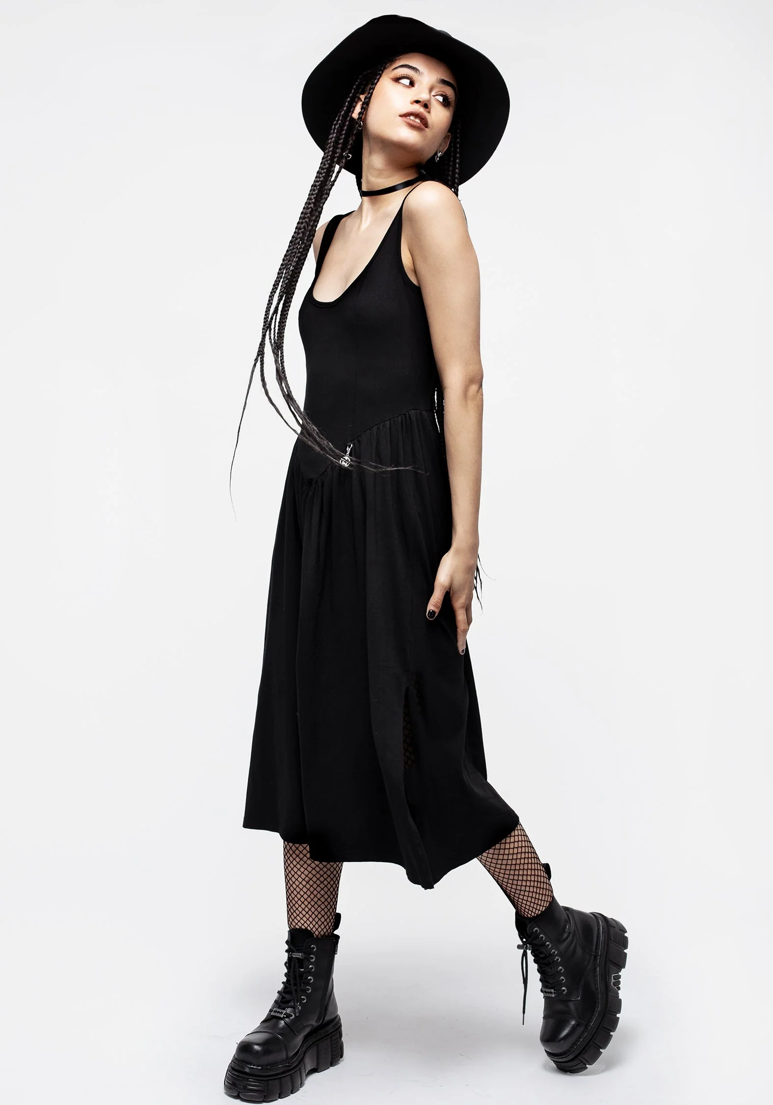 Astarte Basque Waistline Jersey Midi Kleid - Image 8