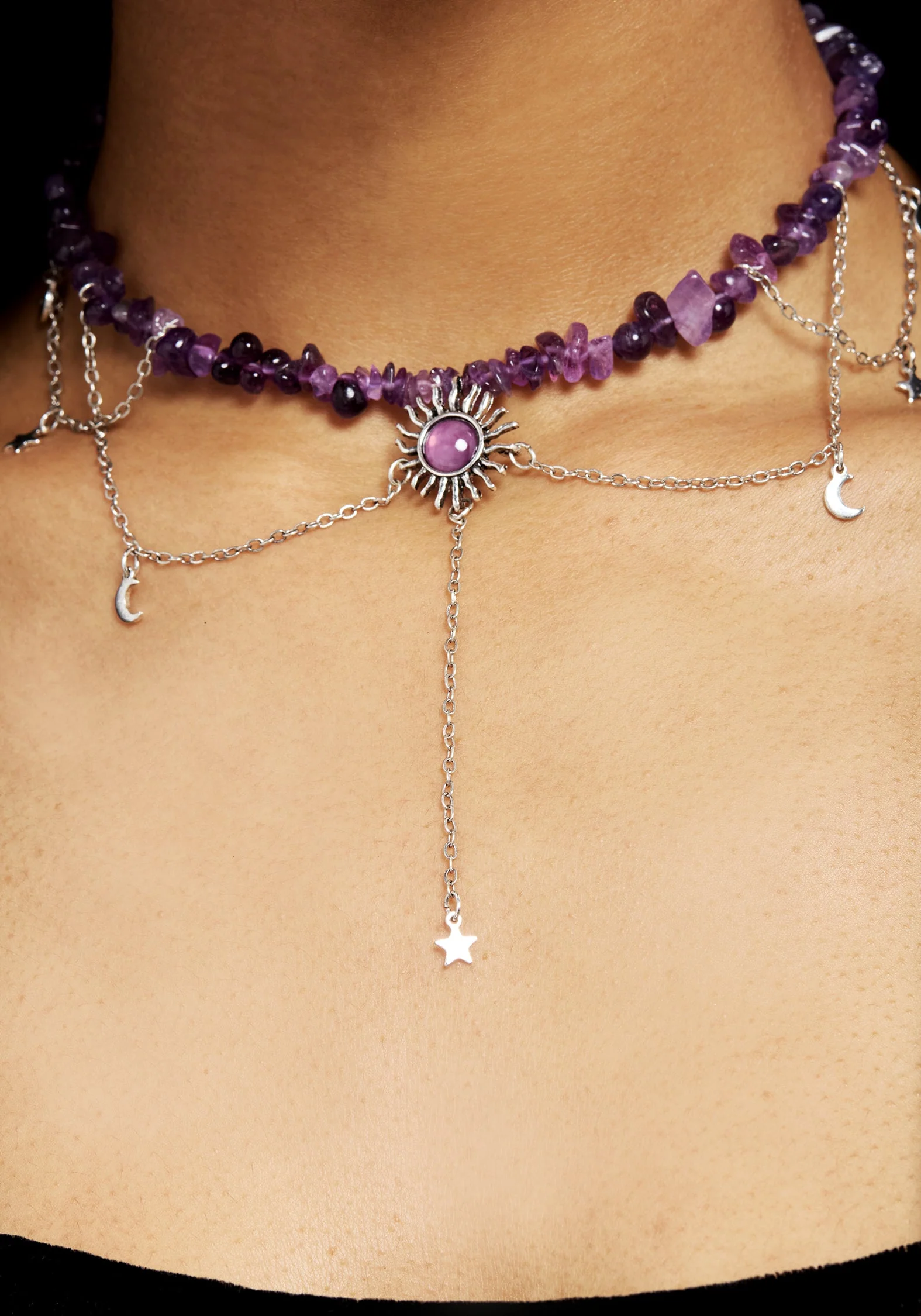 Aurora Edelstein Halsband Halskette - Lila - Image 5
