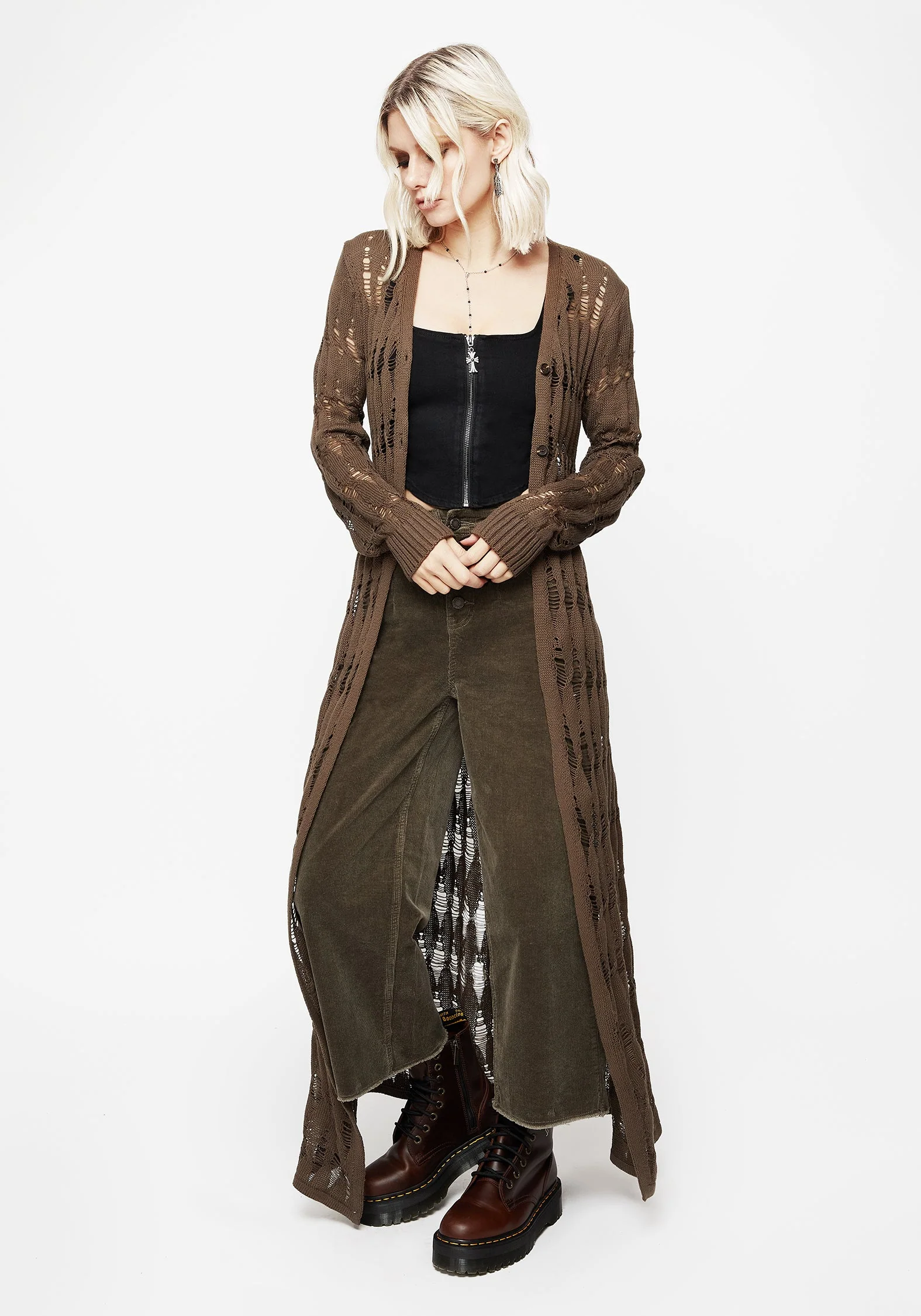 Bellona Reißverschluss Vorderseite Denim Korsett Top - Image 4