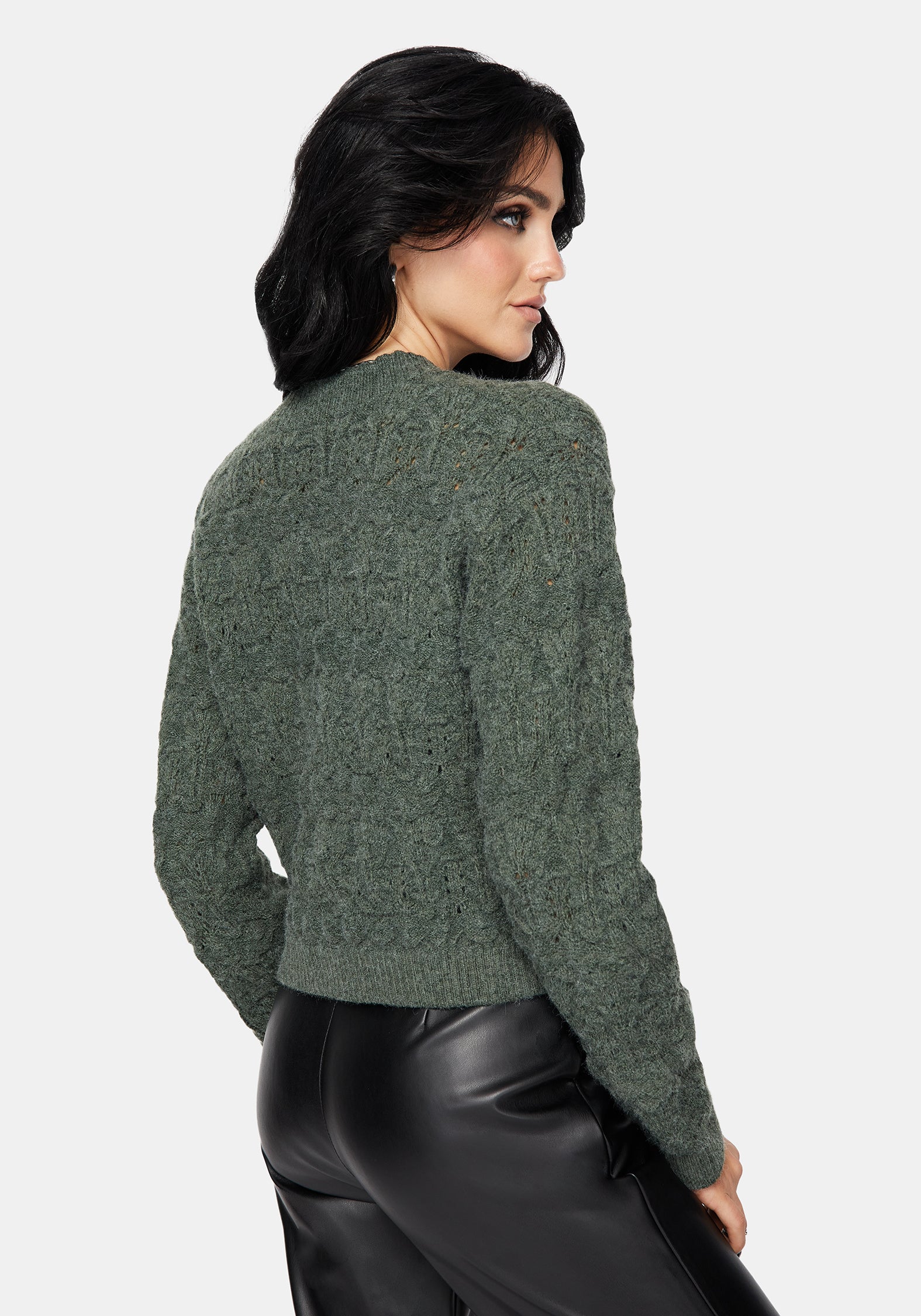 Cadmium Pointelle Gestrickt Cardigan - Teal - Image 3