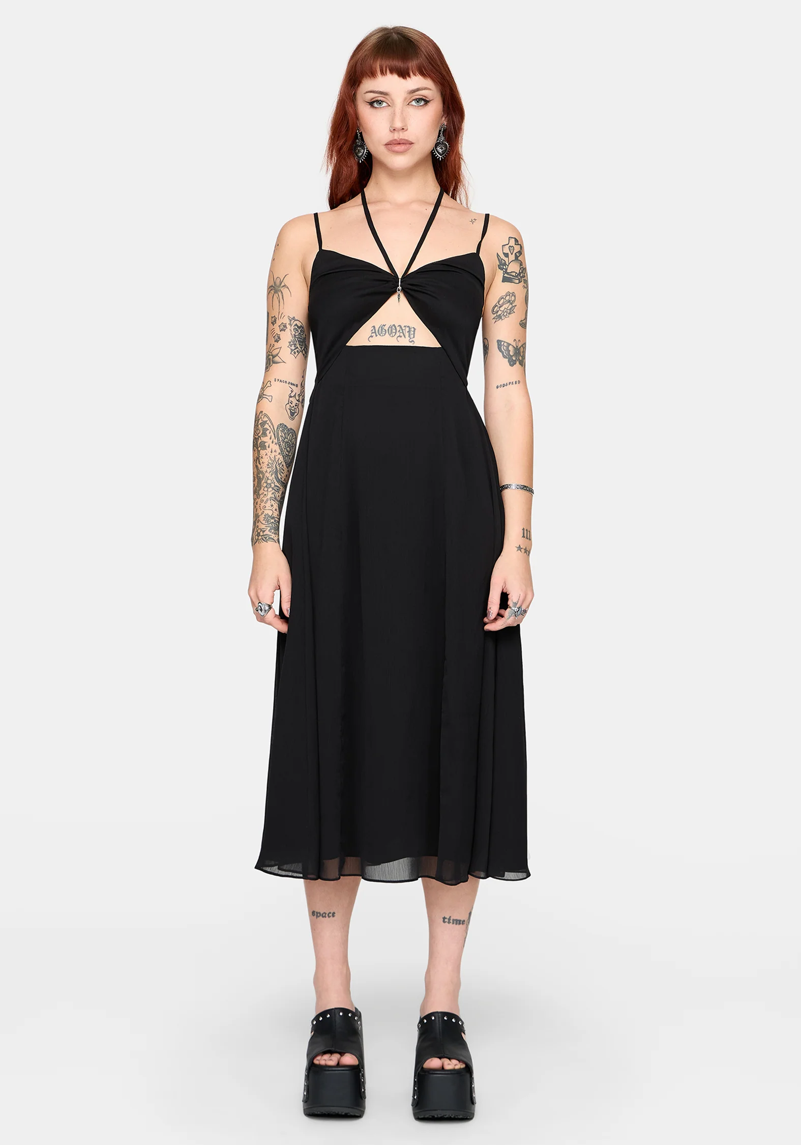 Calla Keyhole Halterneck Midaxi Dress - Image 6