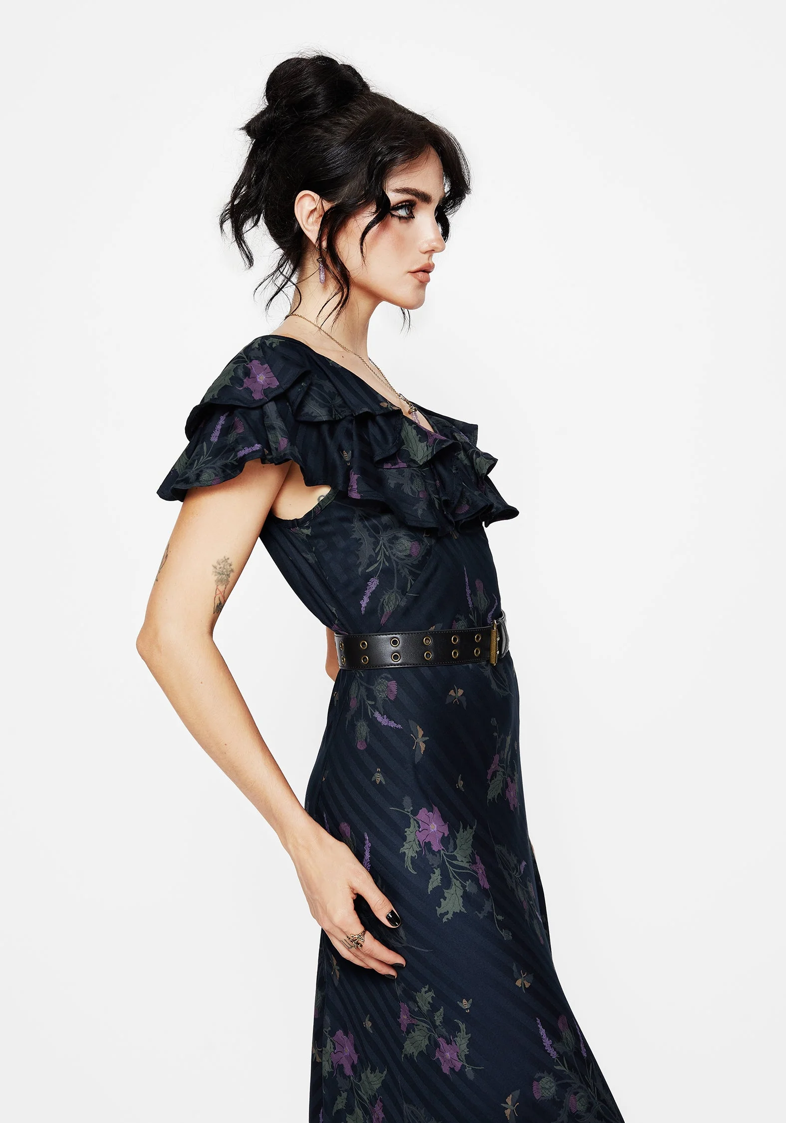 Cassandra Bedruckt Engel Ärmel Maxi Kleid - Image 6