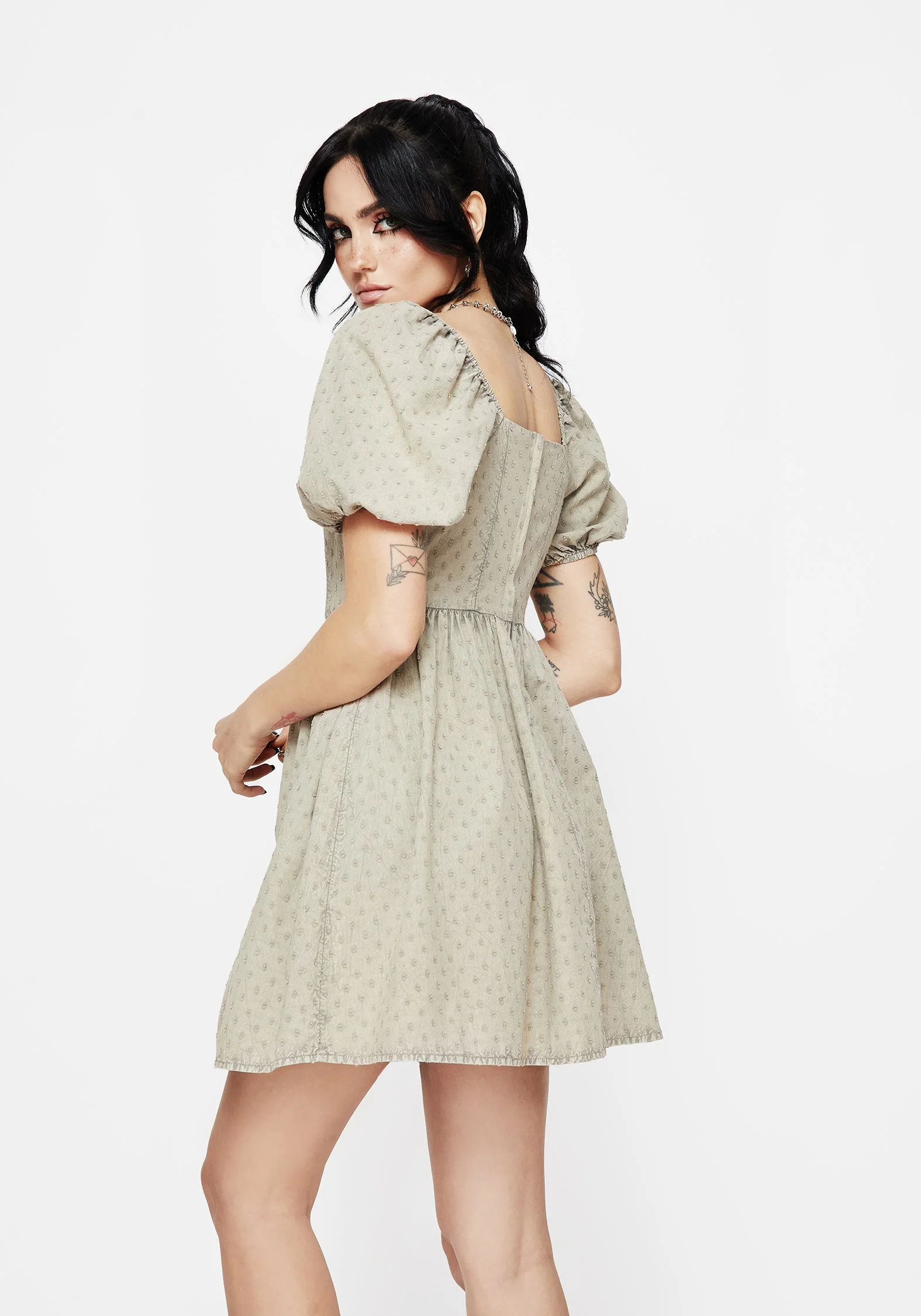 Caustic Baumwolle Rüsche Mini Kleid - Image 3