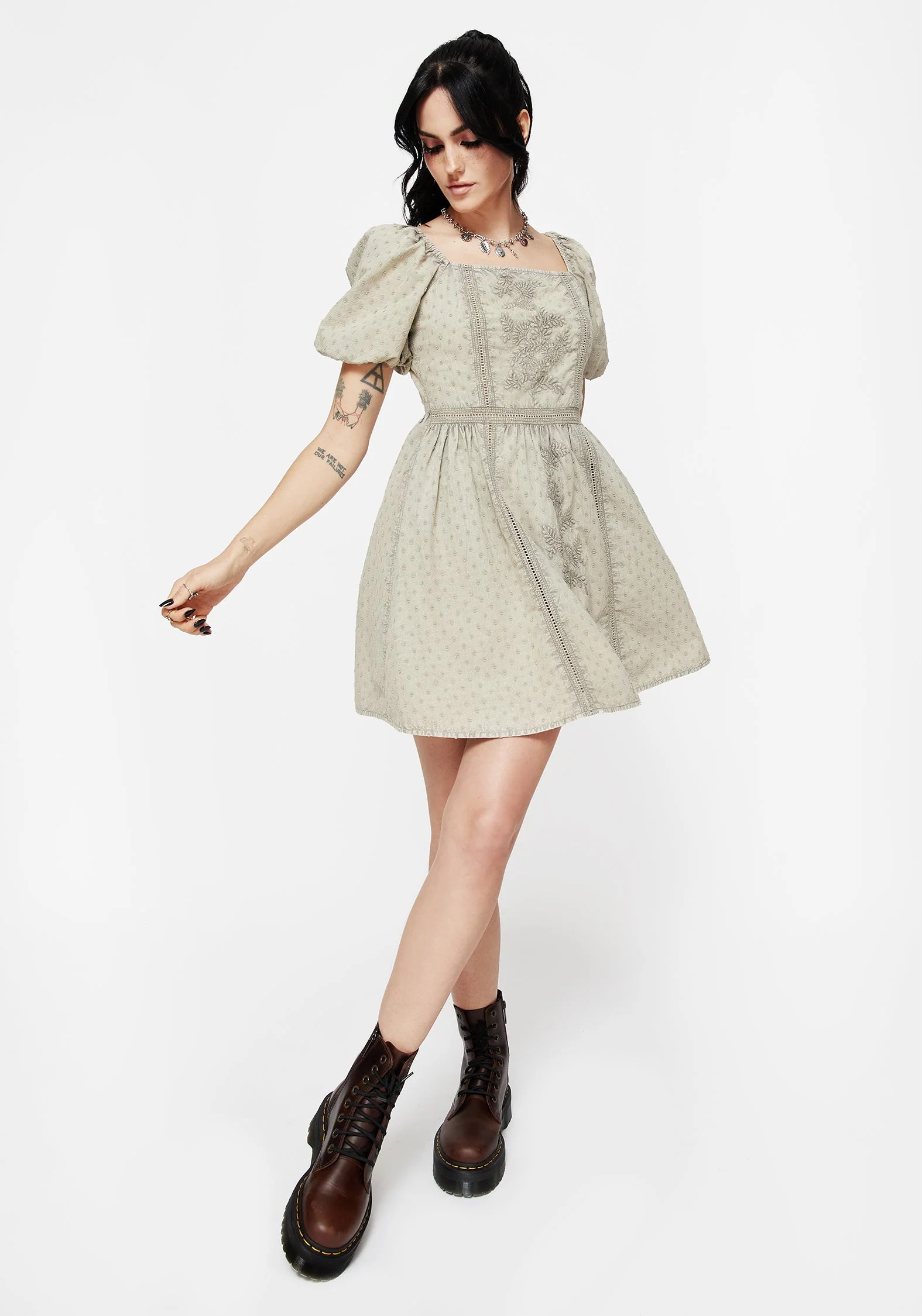 Caustic Baumwolle Rüsche Mini Kleid - Image 4