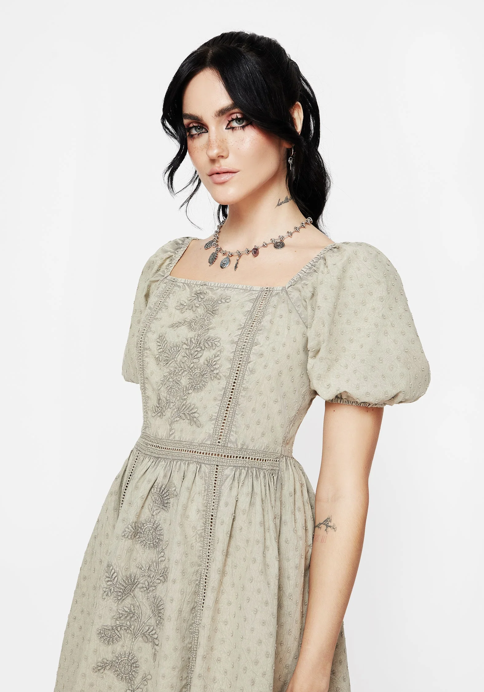 Caustic Baumwolle Rüsche Mini Kleid - Image 5