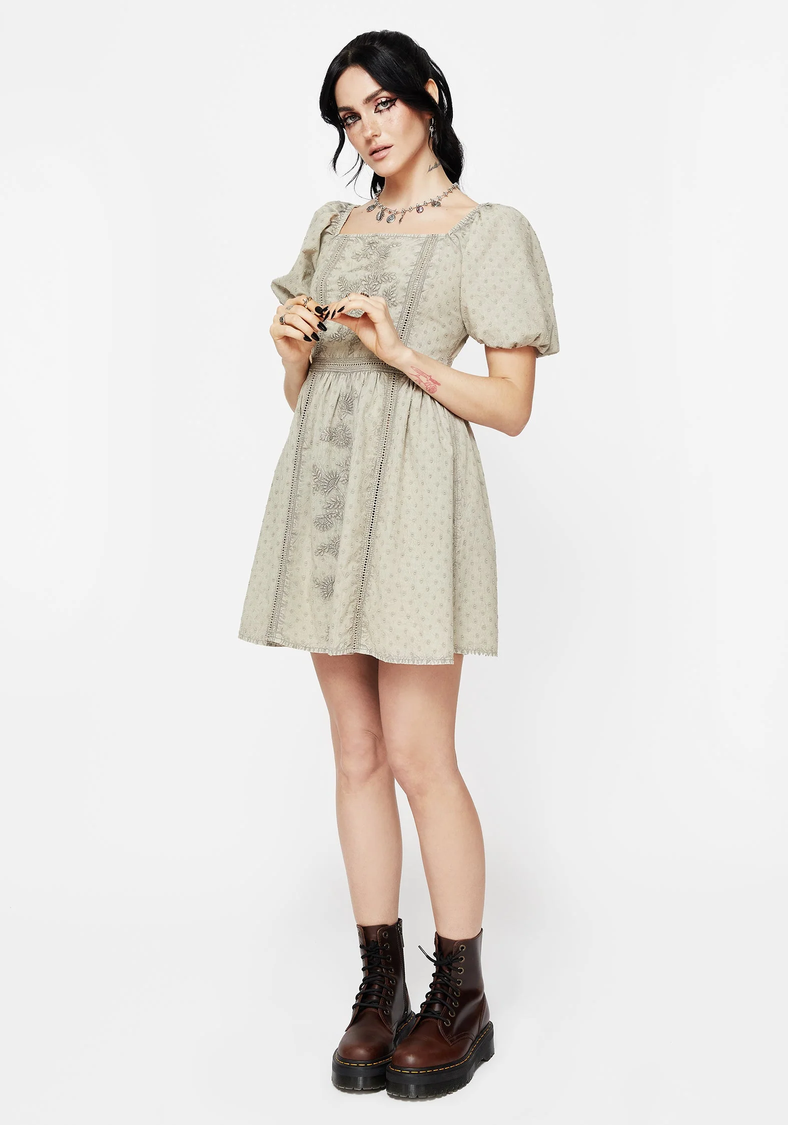 Caustic Baumwolle Rüsche Mini Kleid - Image 6