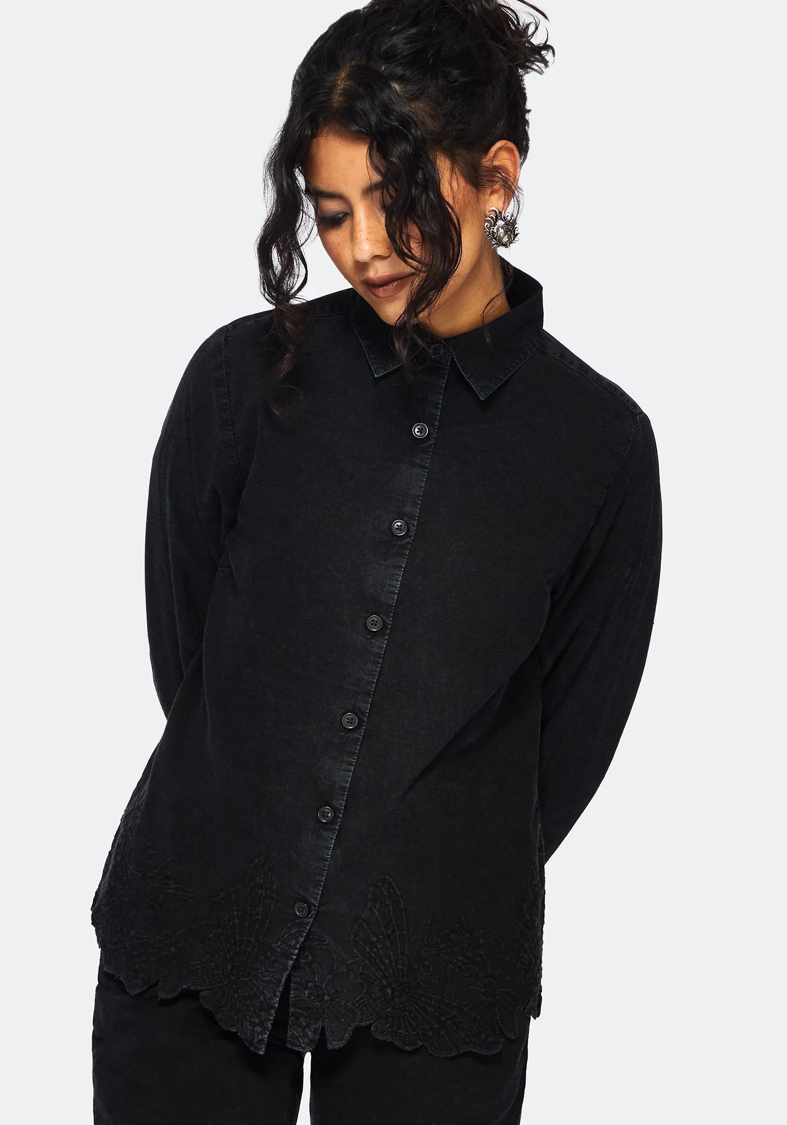 Ceres Baumwolle Motte Broderie Saum Hemd - Image 6