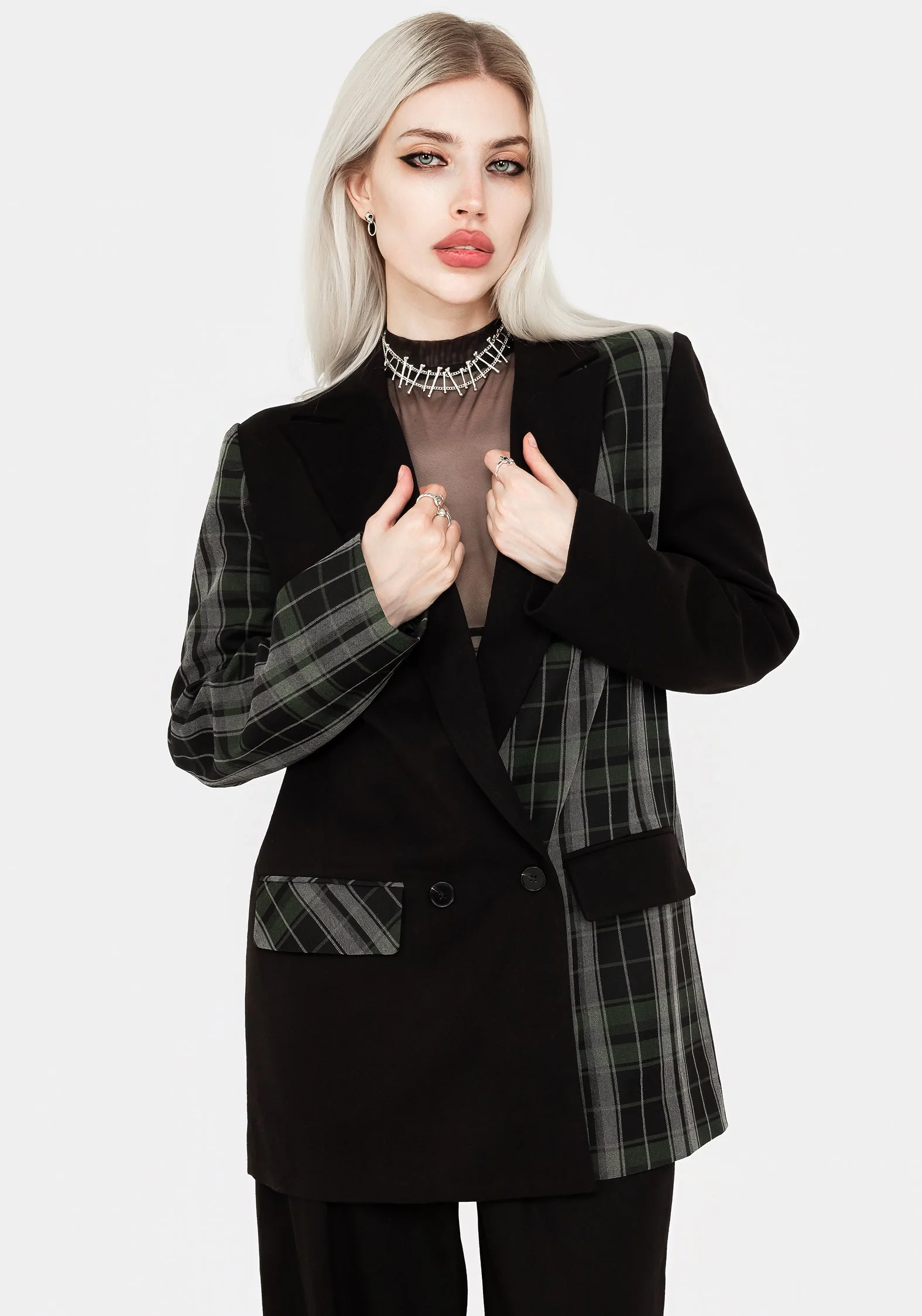 Checkmate Gespleißt Oversize Blazer - Image 11
