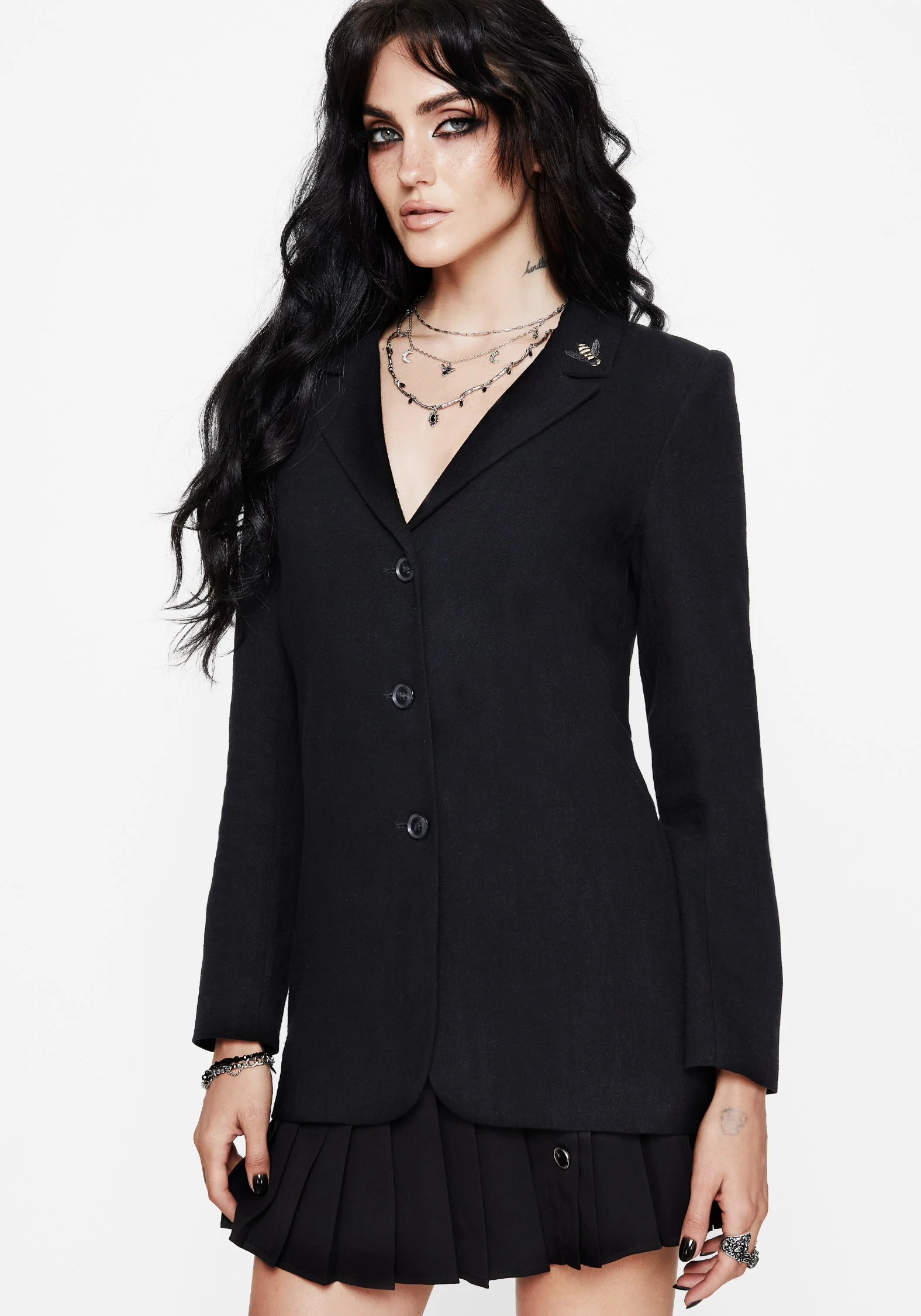 Chloris Bestickt Langschnitt Blazer - Image 3