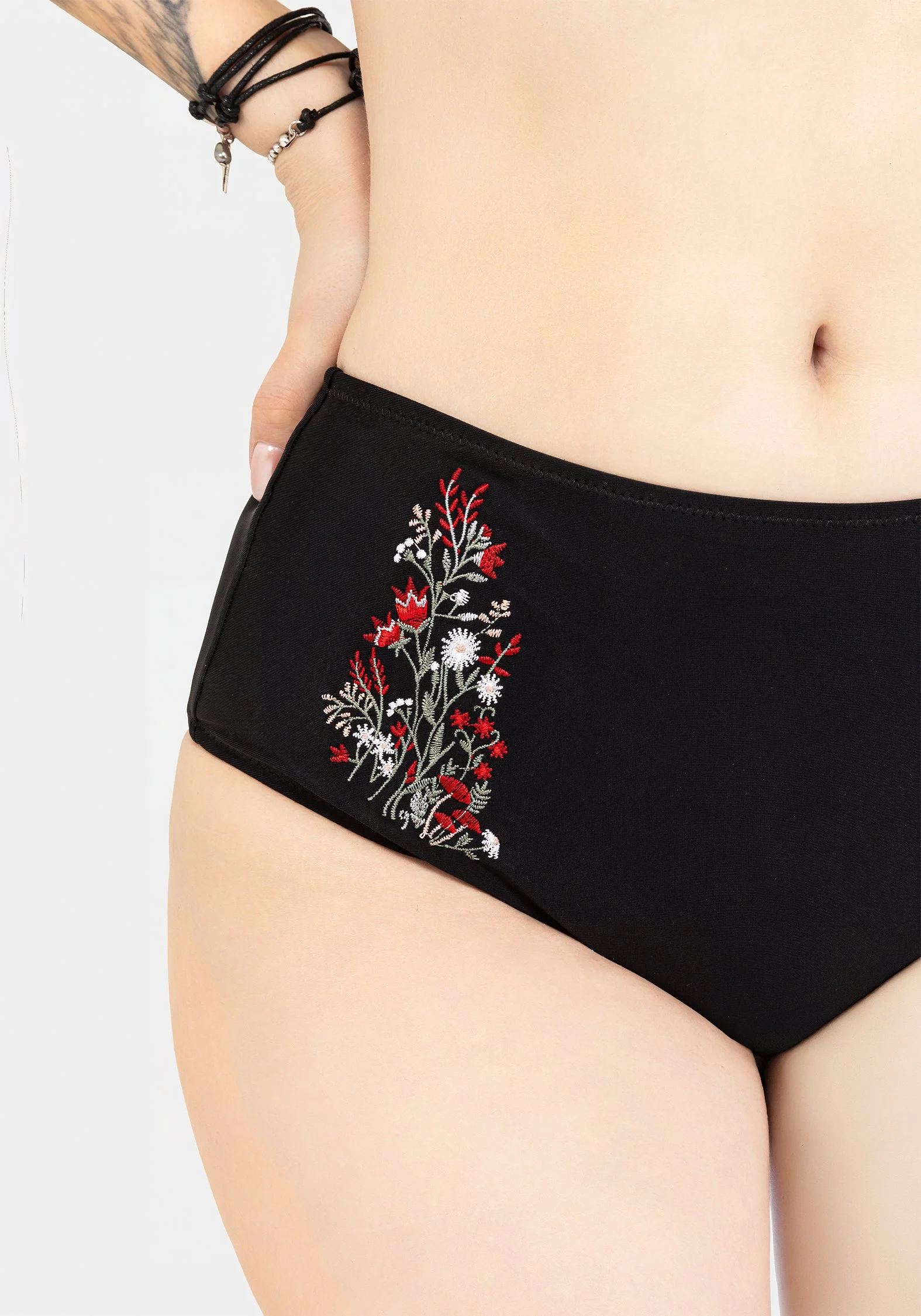 Copia Blumenmuster Bestickt Hoch Taille Schwimmen Unterteile - Image 2