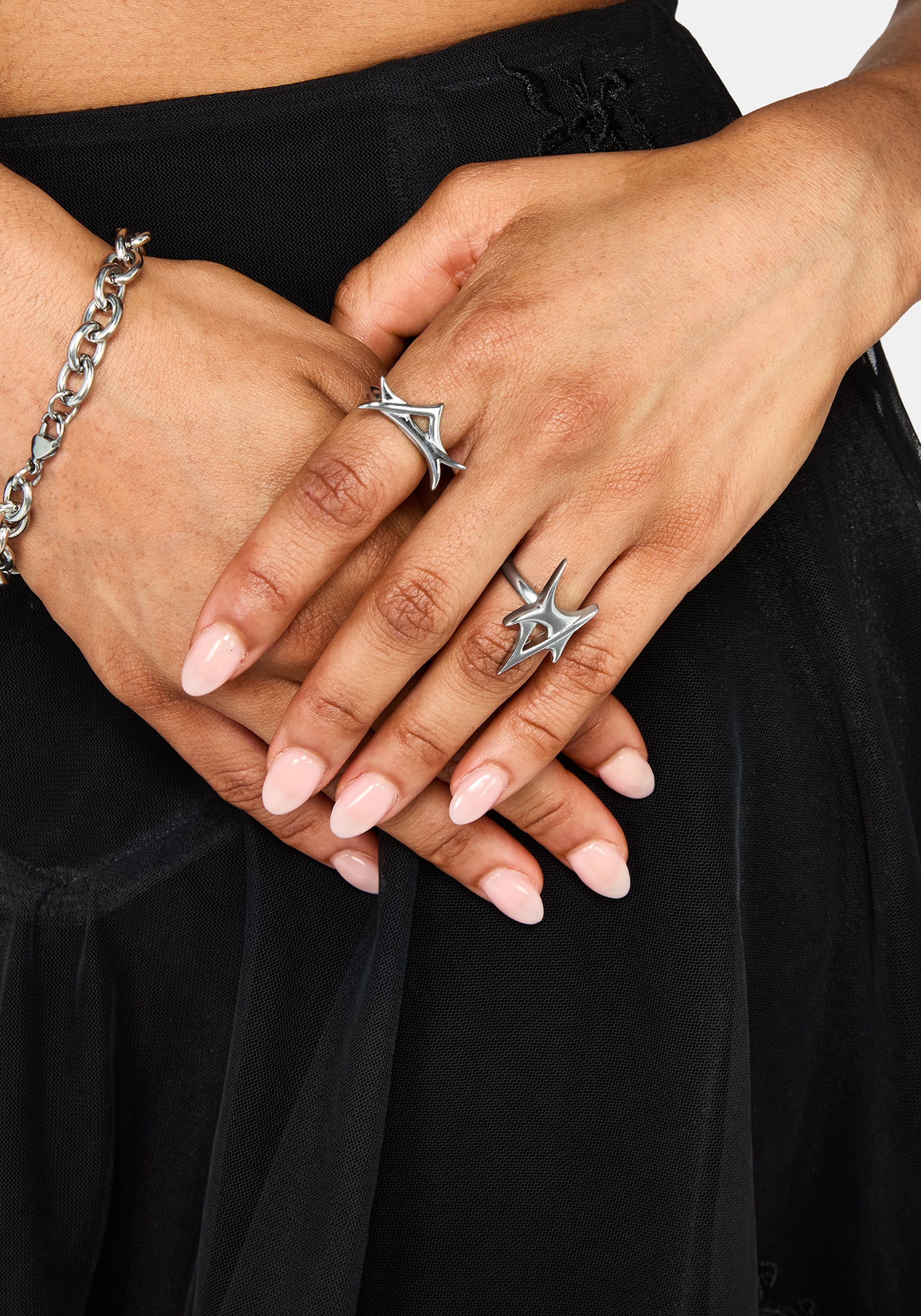 Crixel Spike Stainless Steel Rings Set of 2 - Image 4