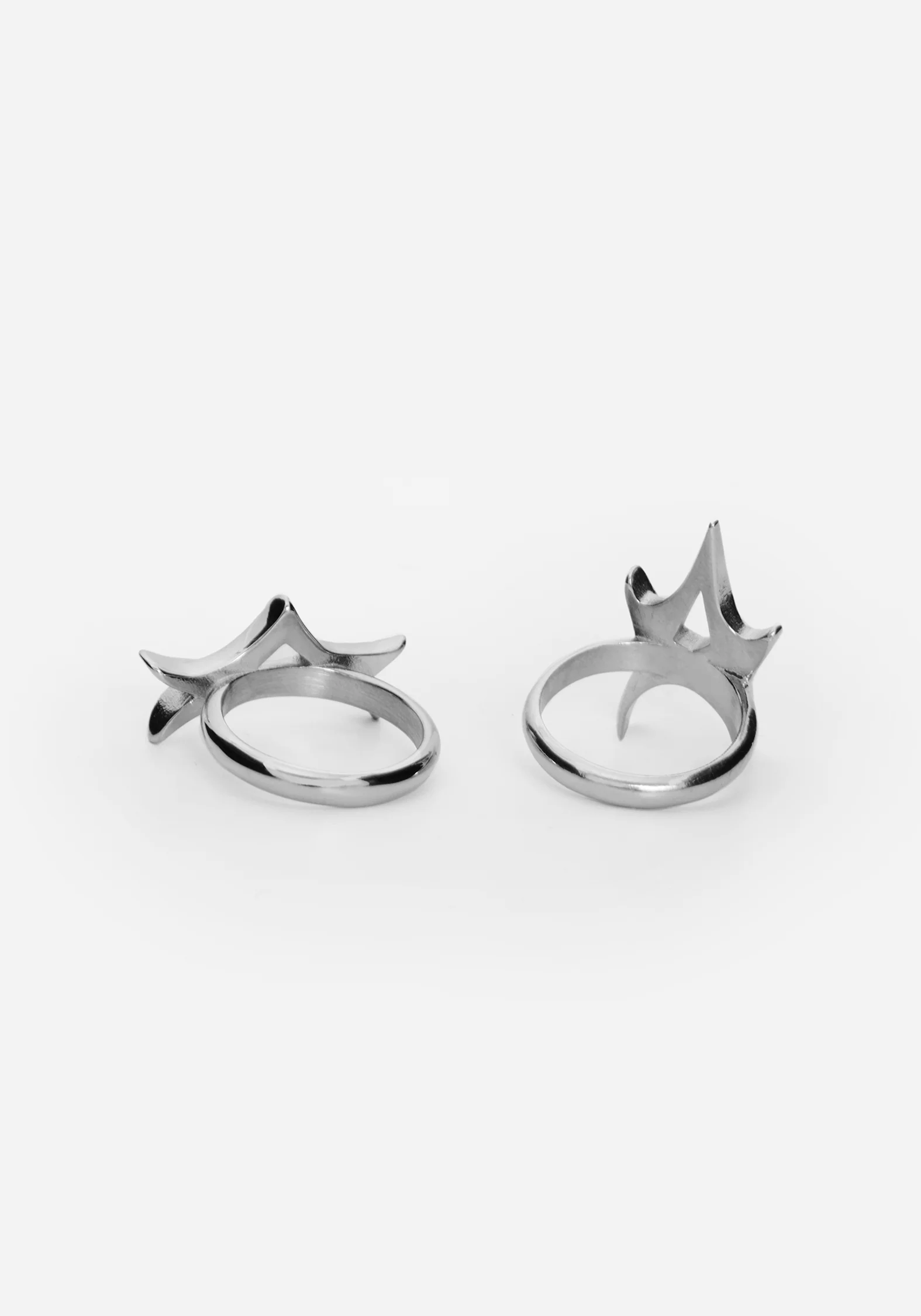 Crixel Spike Stainless Steel Rings Set of 2 - Image 5