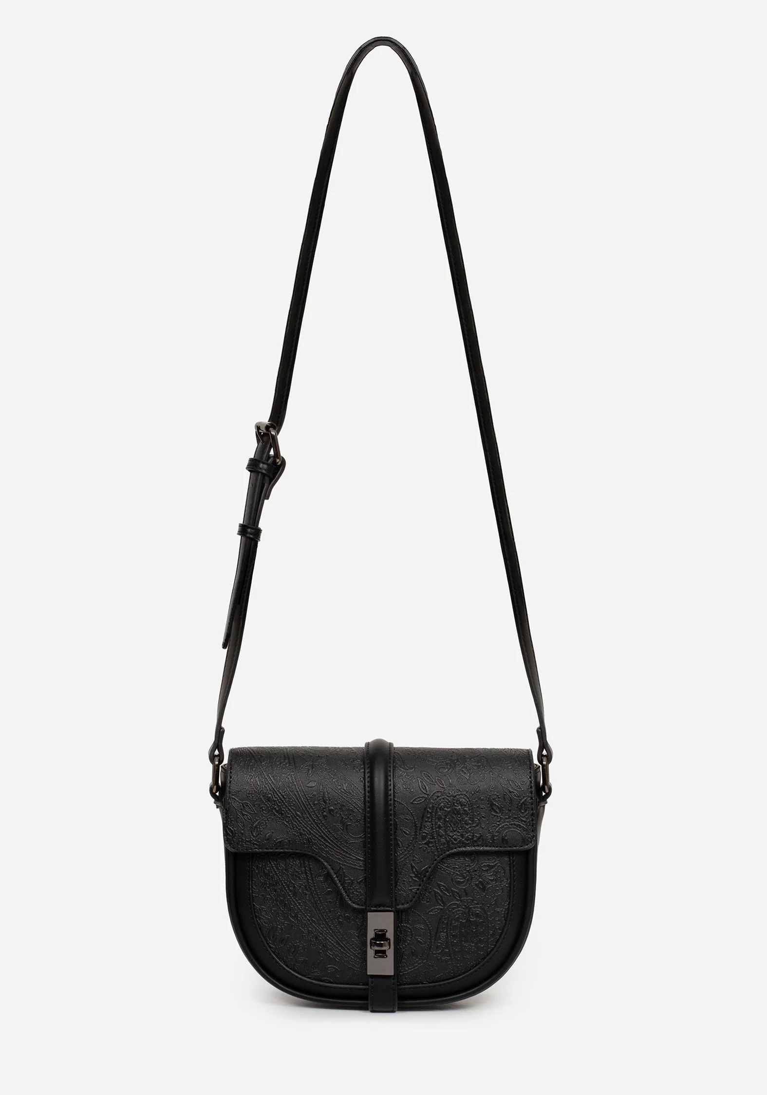 Cypress Paisley Geprägt Crossbody Schulranzen Tasche  Schwarz - Image 9