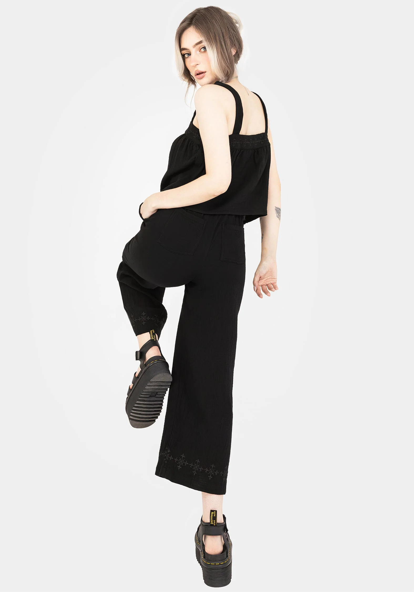 Damara Bestickt Baumwolle Culottes - Image 7