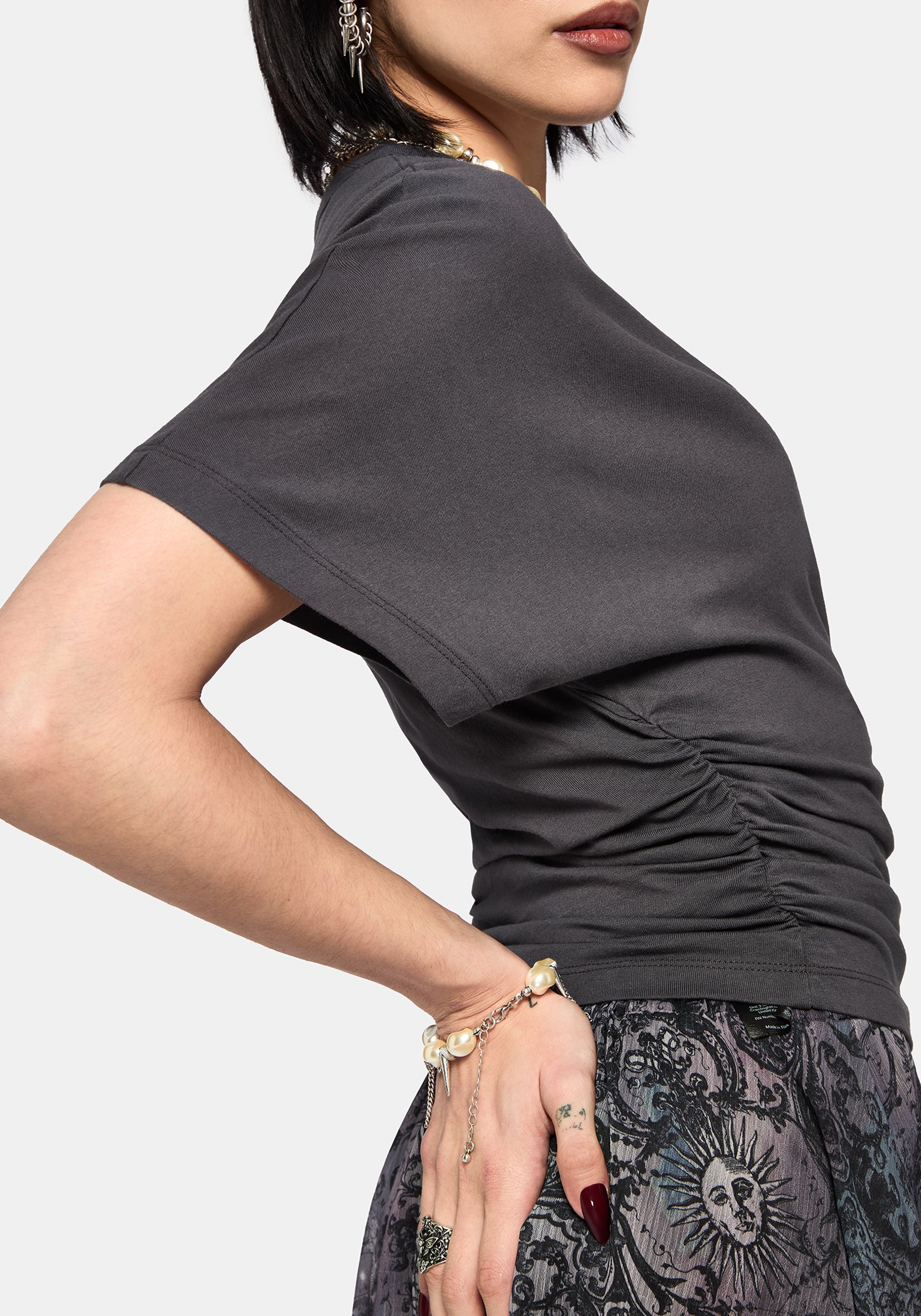 Deni Ruched Short Sleeve Top - Image 2