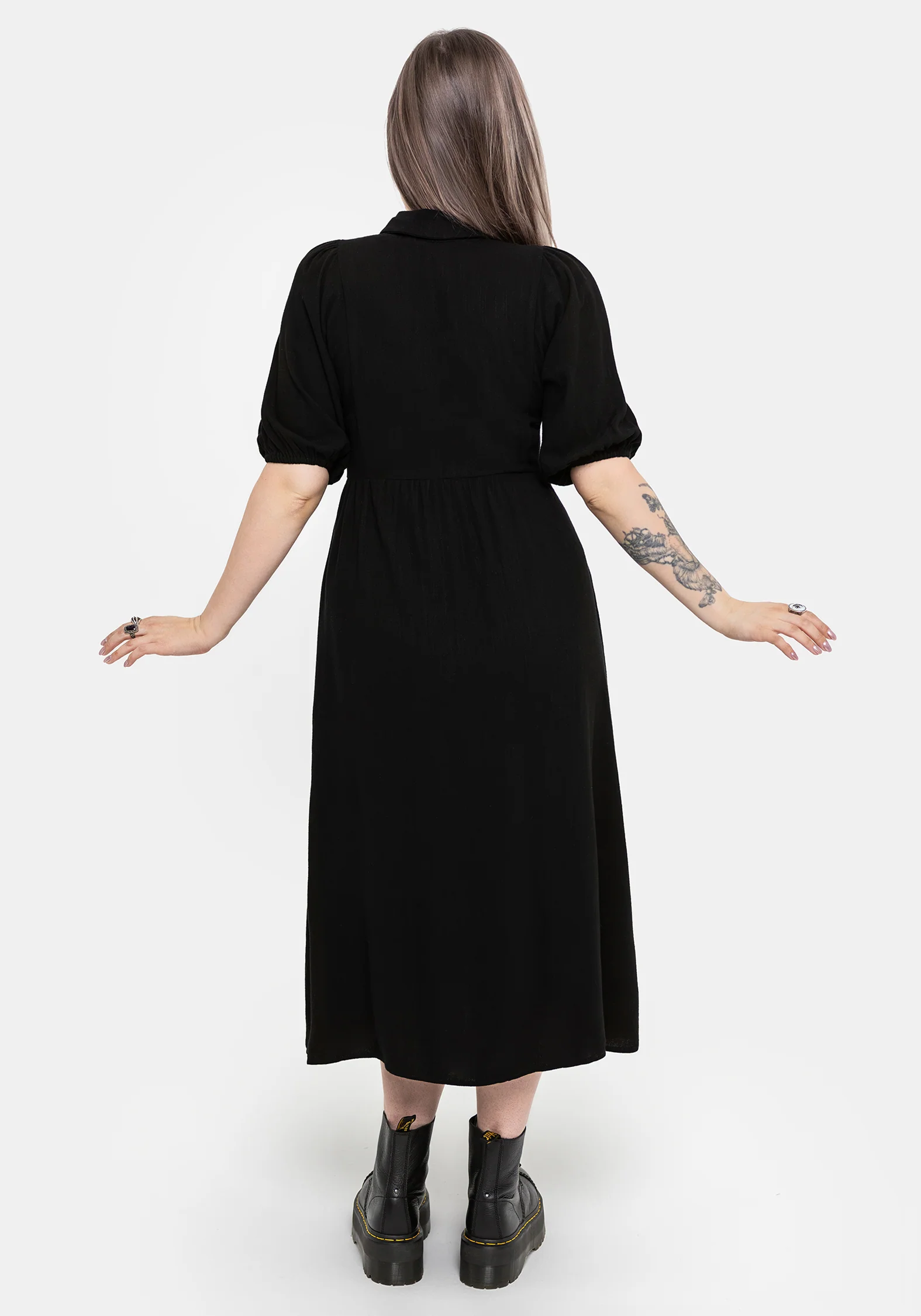 Dionaea Flytrap Embroidered Midi Shirt Dress - Image 3