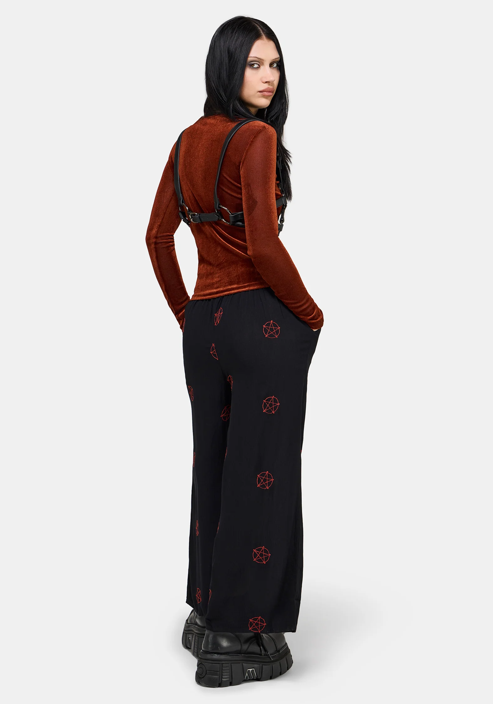 Druantia Moon Embroidery Wide Leg Culotte - Image 4