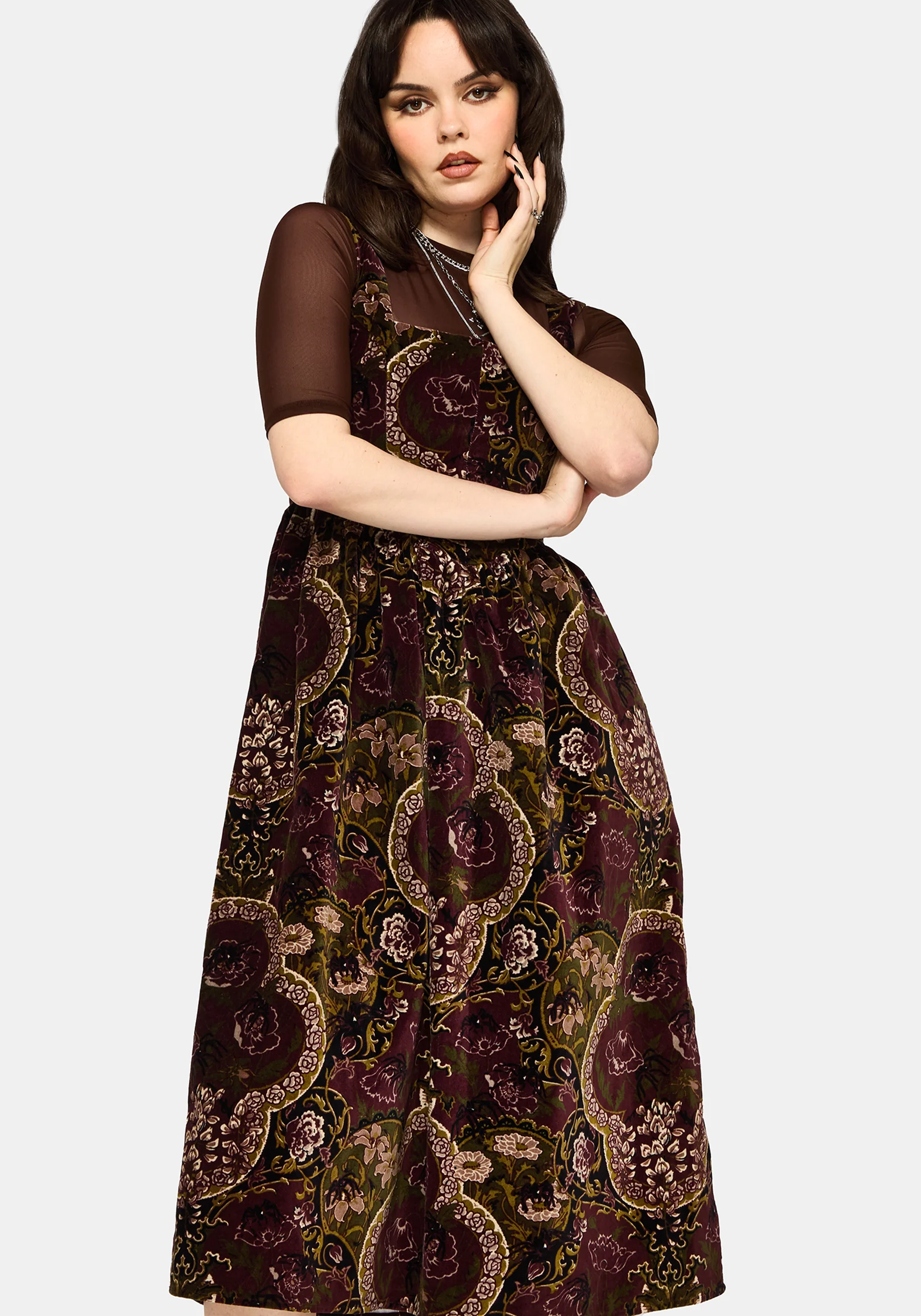 Effie Barock Korsett Mieder Midi Kleid - Image 4