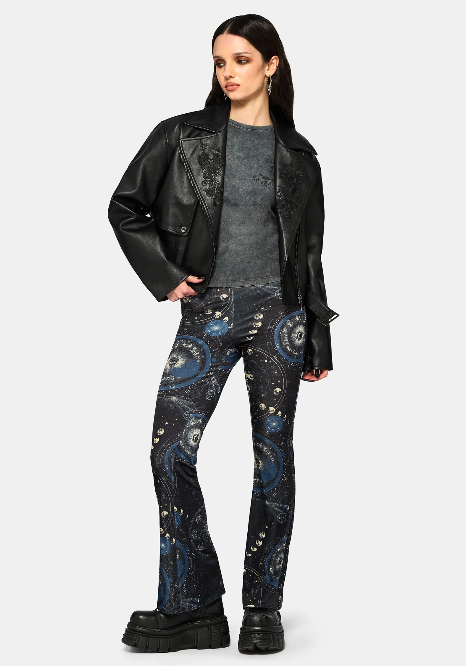 Elise Celestial Velours Geteilt Saum Ausgestellt - Image 5