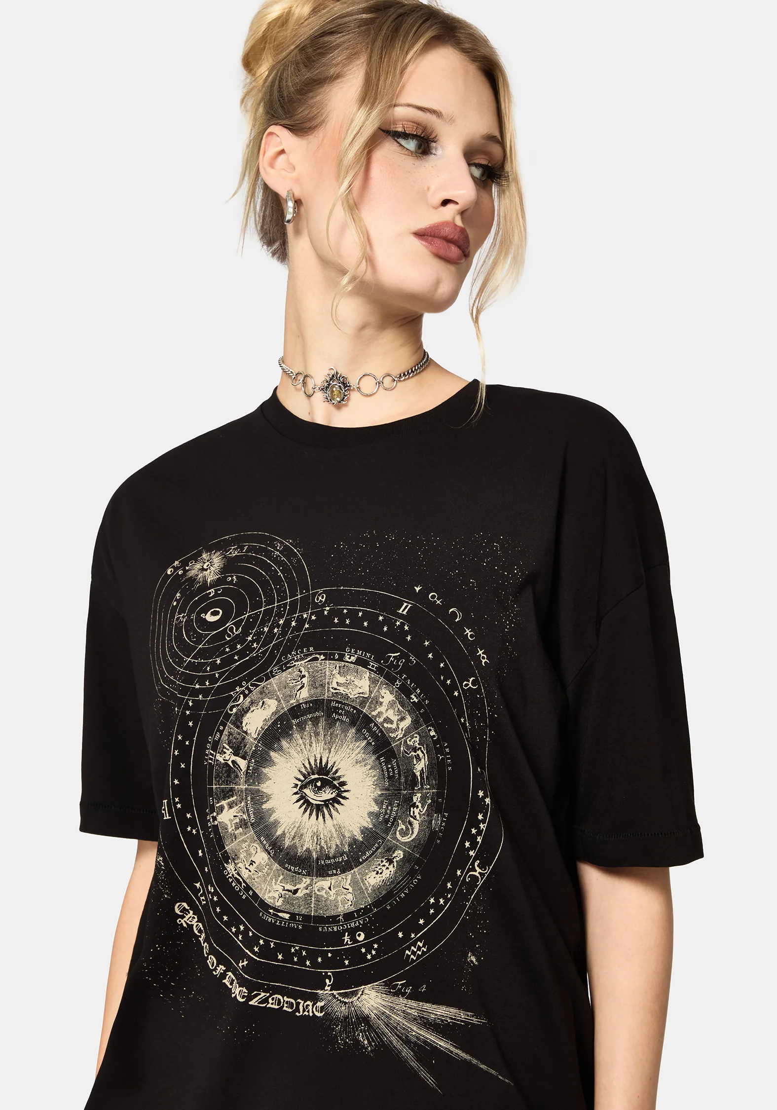 Elise Tierkreis Celestial Druck Oversize T-Shirt - Image 2