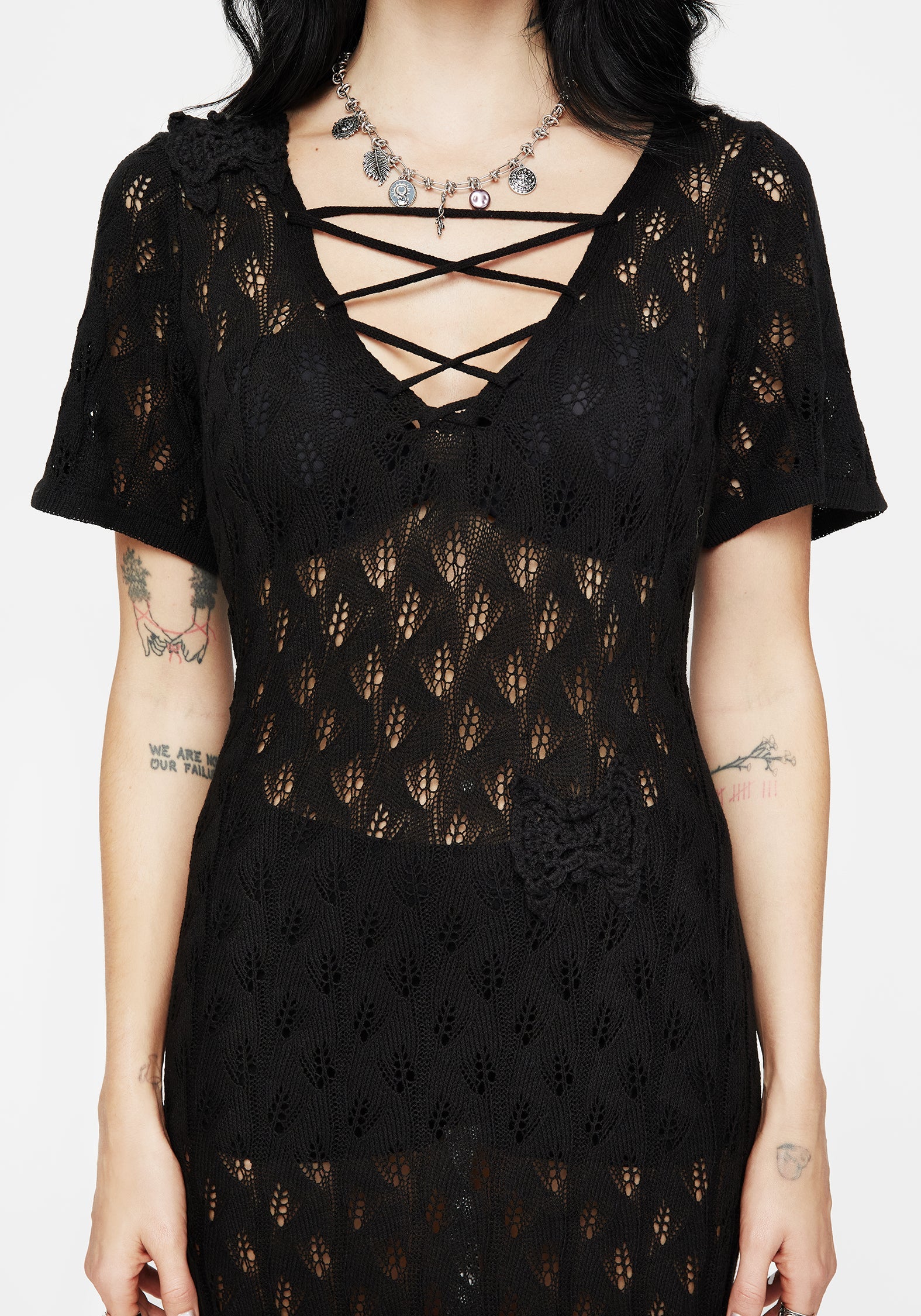 Elnora Motte Crochet Gestrickt Maxi Kleid - Image 2