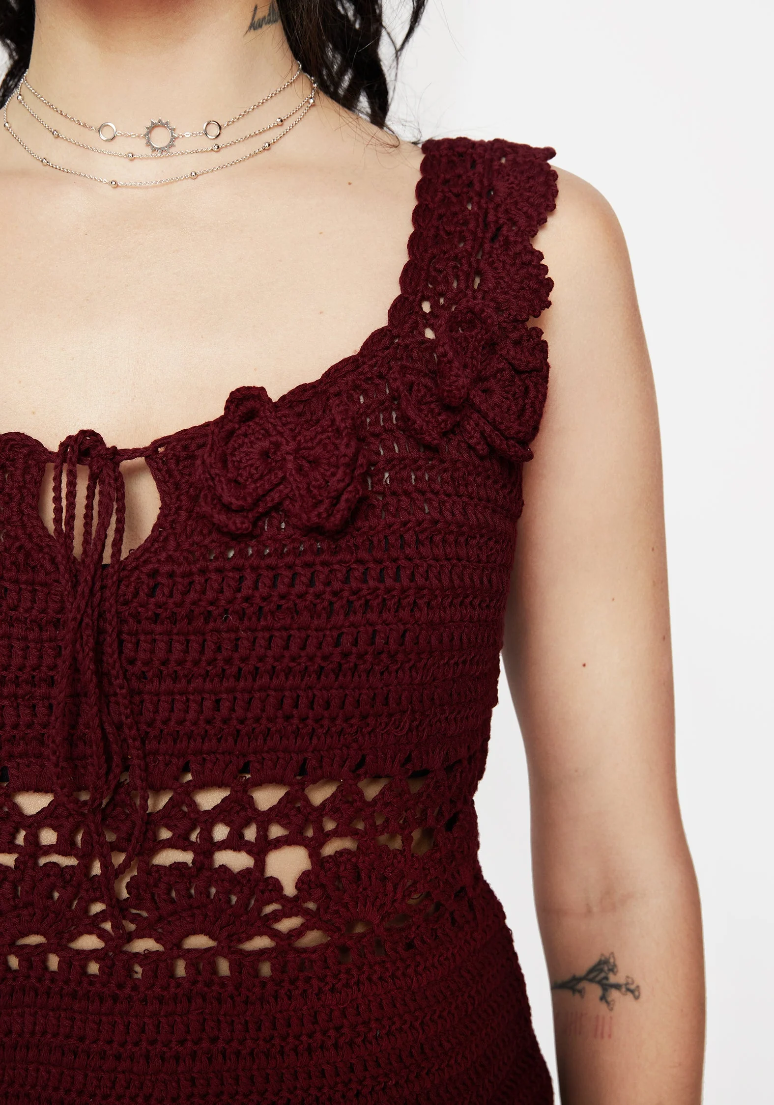 Elnora Motte Hand Crochet Gestrickt Top - Image 2