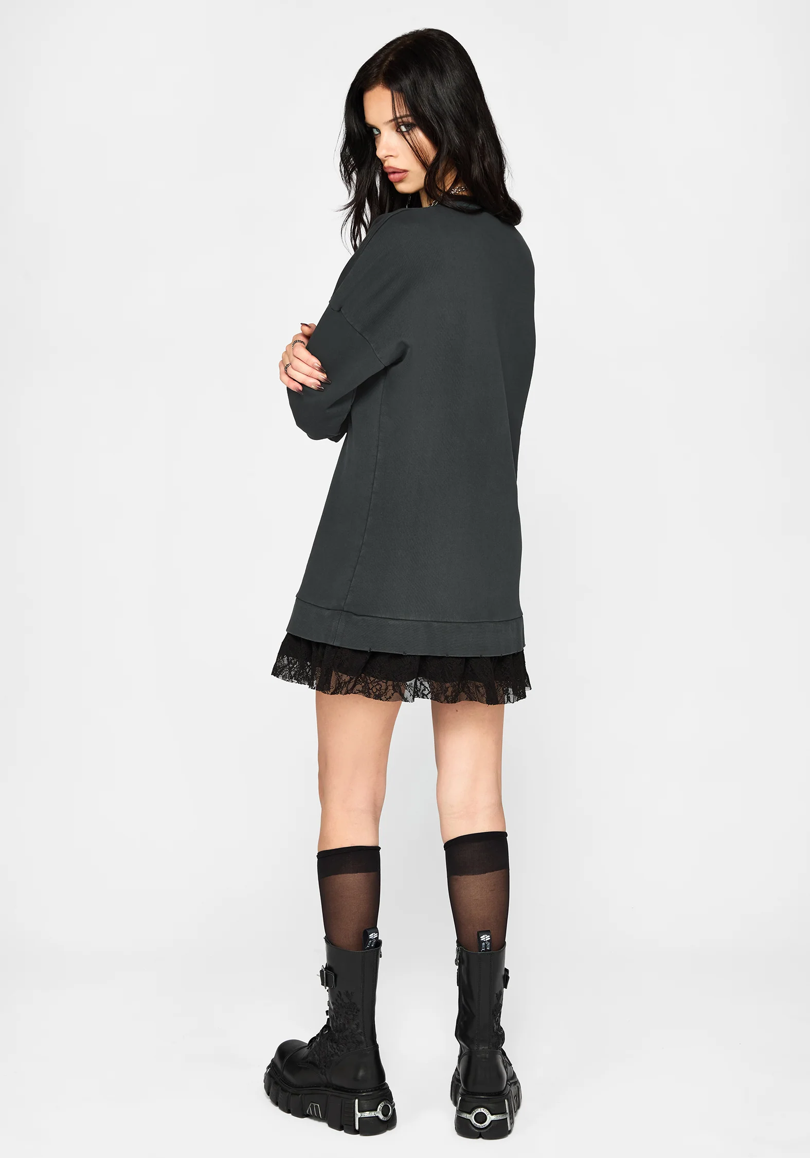 Erisda Lace Hem Sweater Dress - Image 6