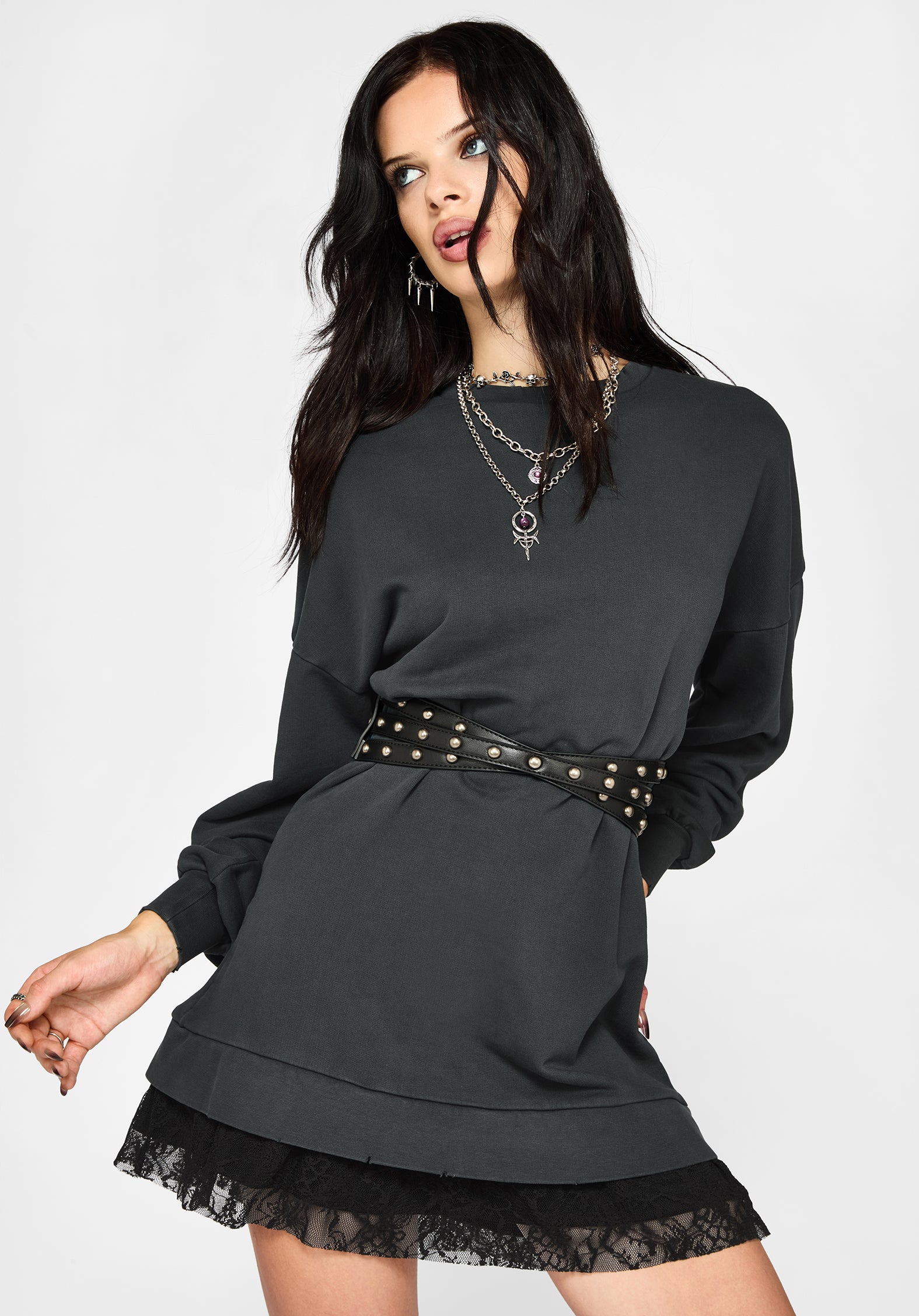 Erisda Lace Hem Sweater Dress - Image 8