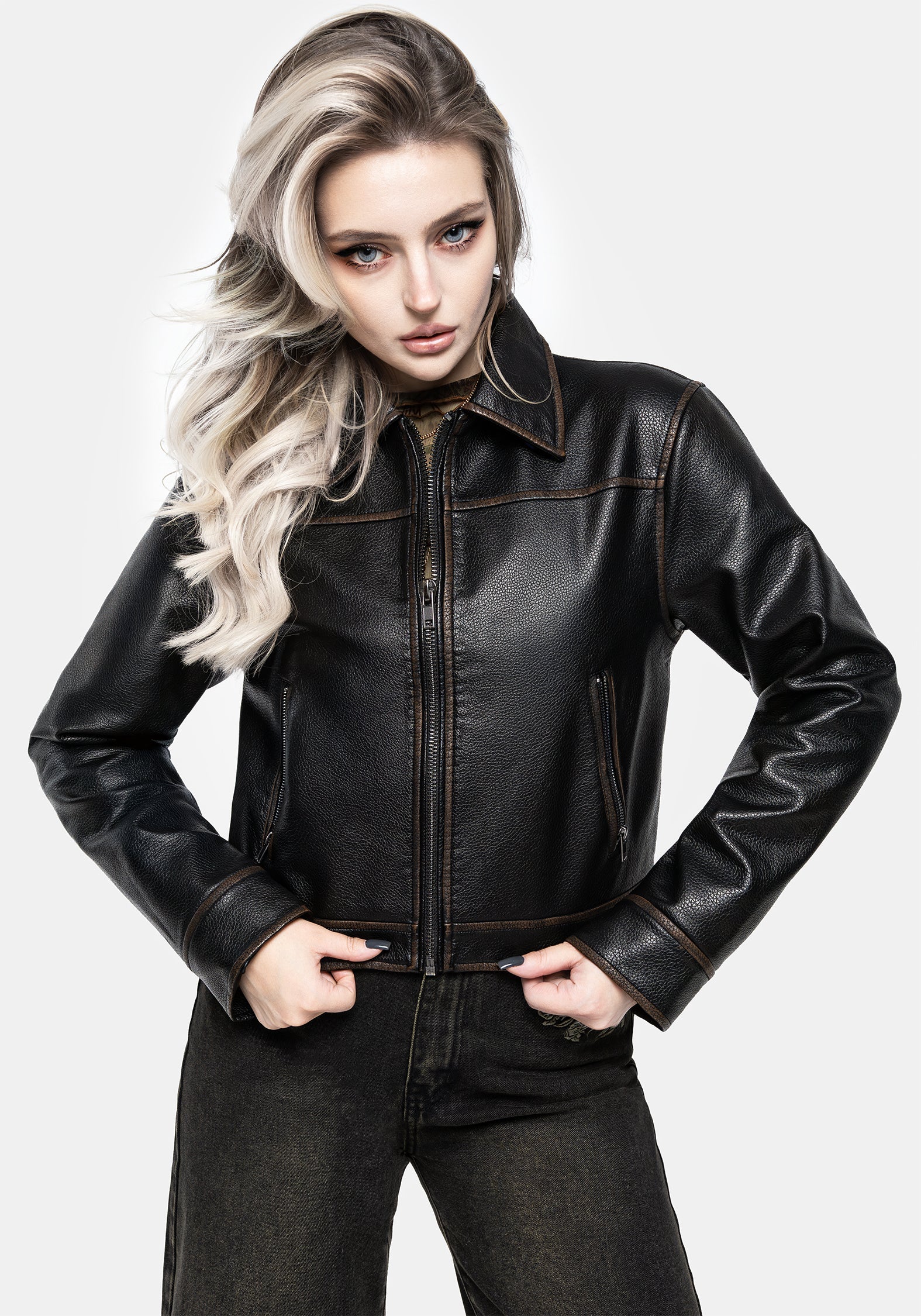 Ermania Kurz Kunst- Leder Jacke - Image 10
