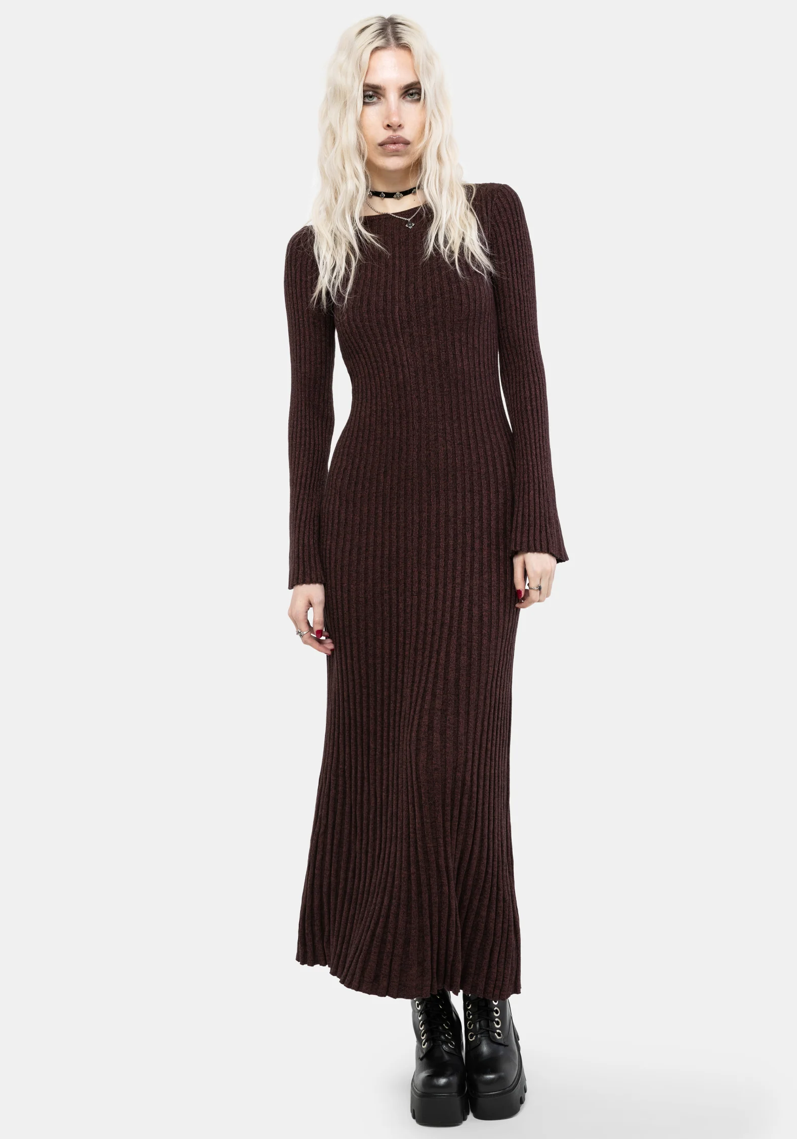 Estella Lang Ärmel Gestrickt Maxi Kleid - Image 5