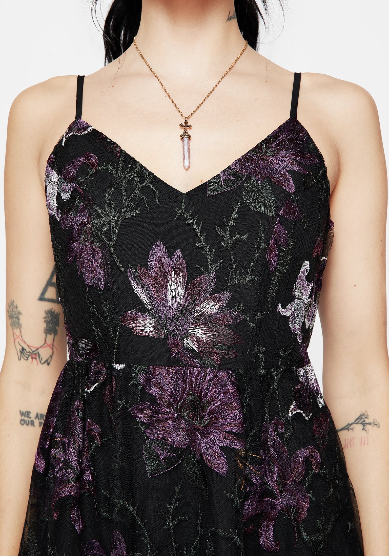Estrid Bestickt Mesh Midaxi Cami Kleid - Image 2