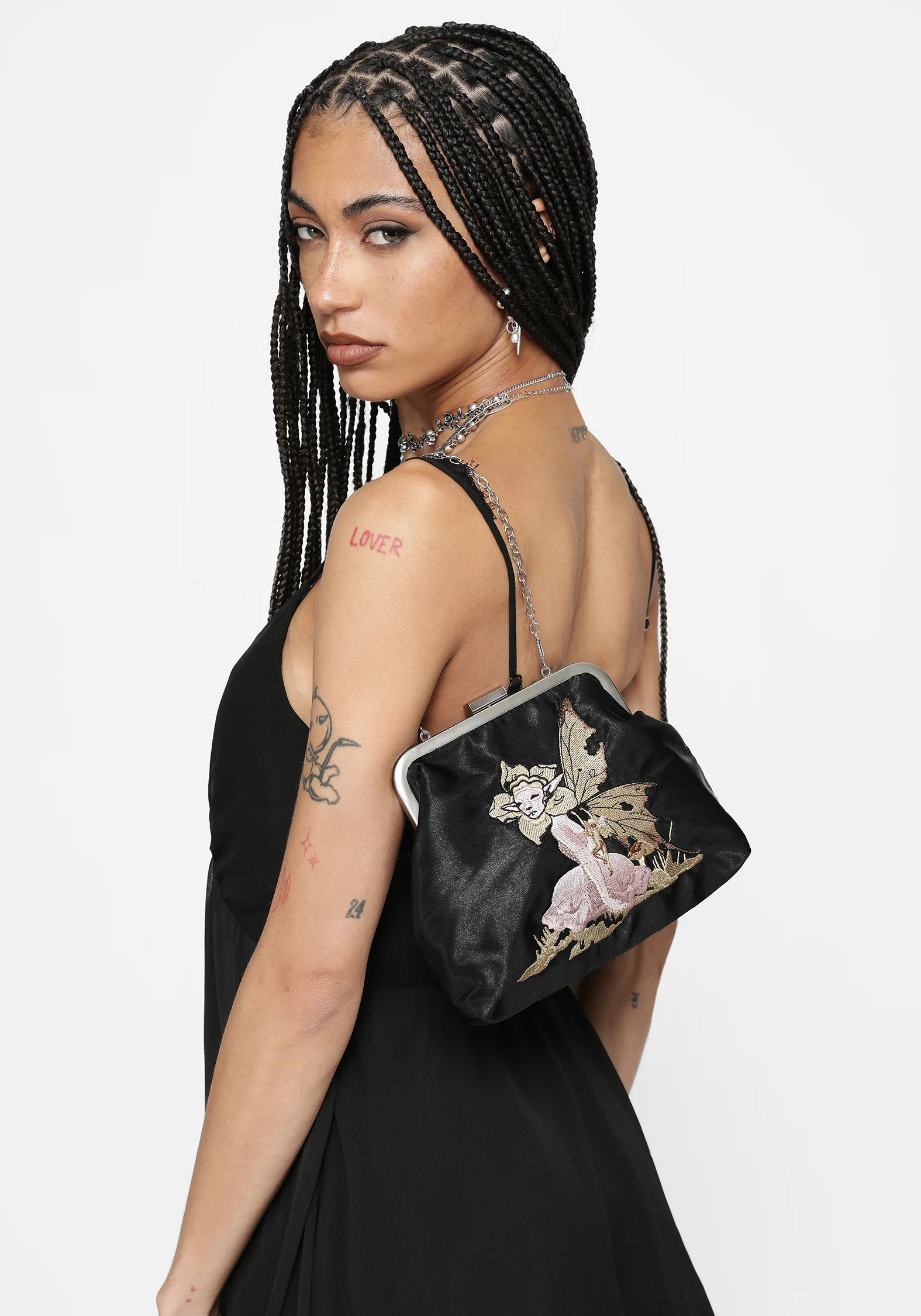 Faela Fairy Embroidered Satin Bag - Image 7