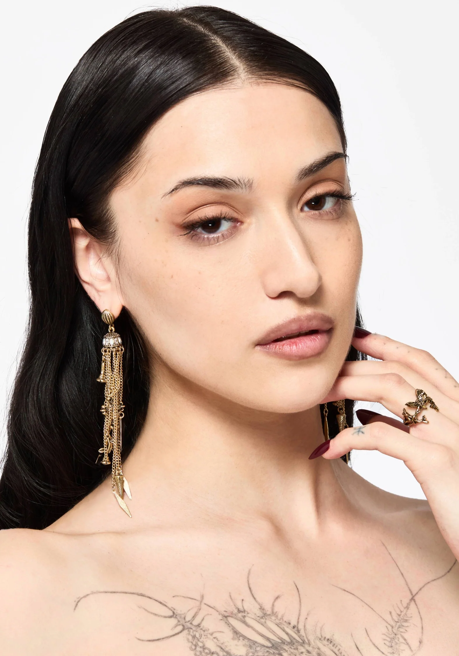 Flaren Charm Drop Earrings - Gold - Image 4