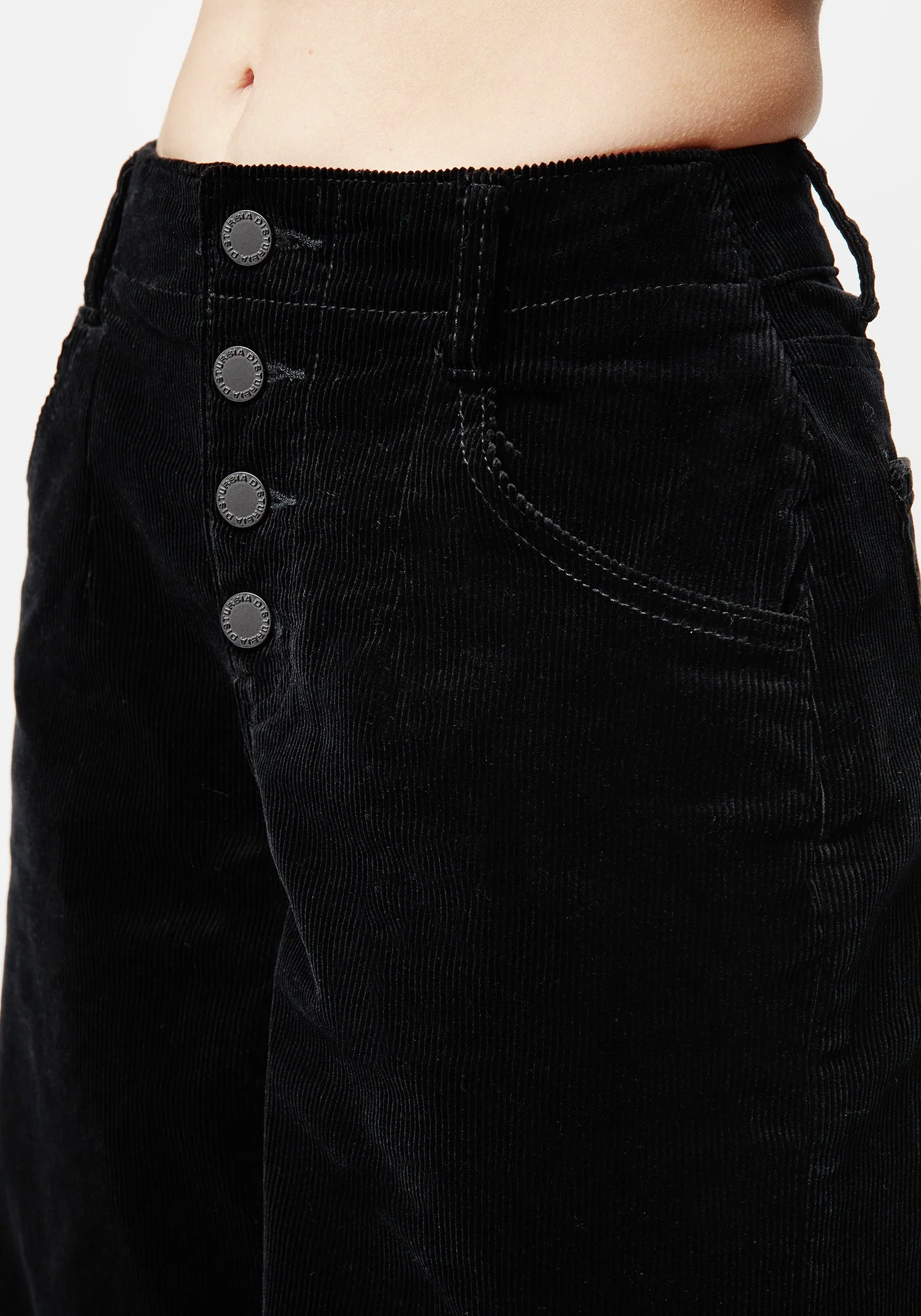 Foster Weit Bein Kordel Kurz Jeans Schwarz - Image 2