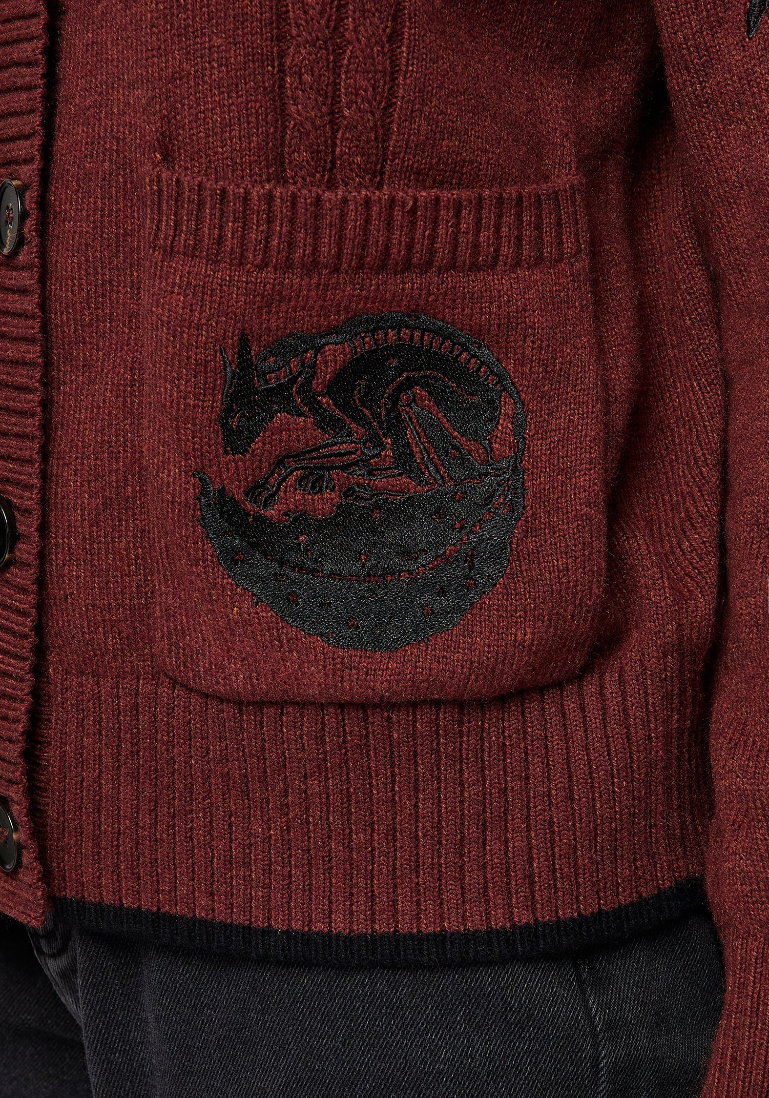 Foxfire Bestickt Zopf Gestrickt Cardigan - Image 2