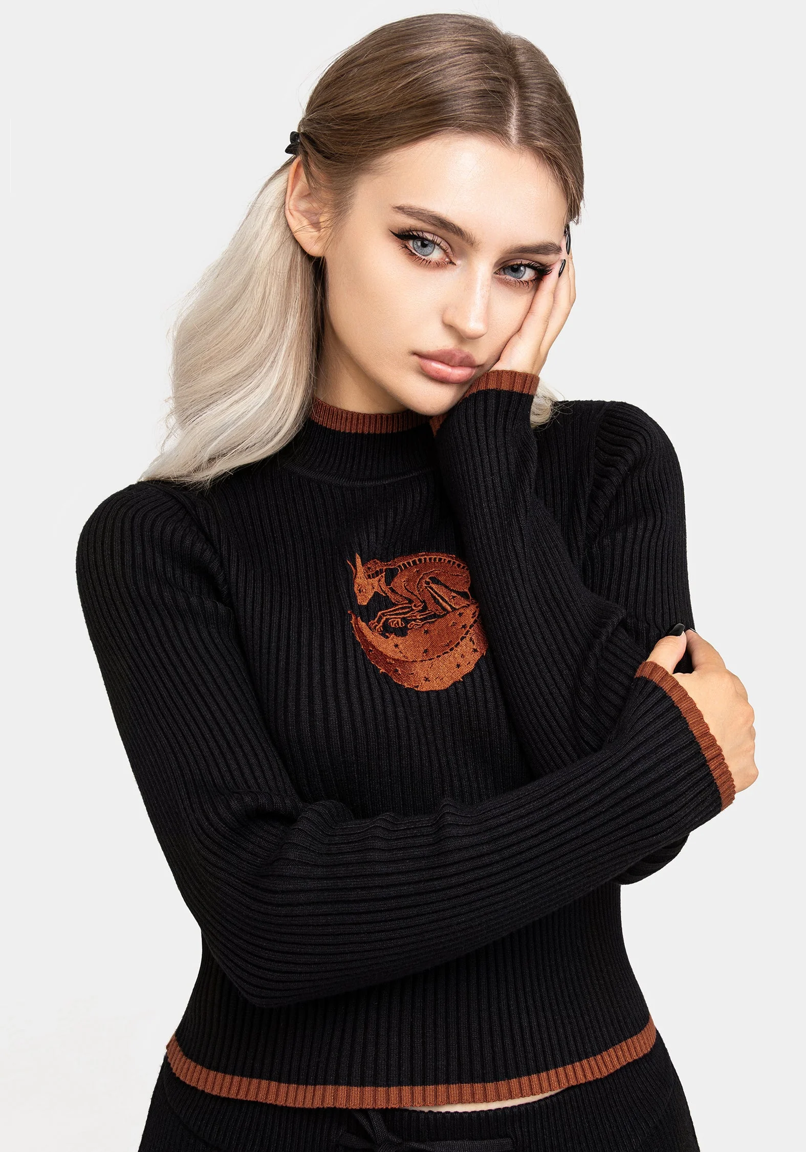 Foxfire Bestickt Gestrickt Pullover - Image 5