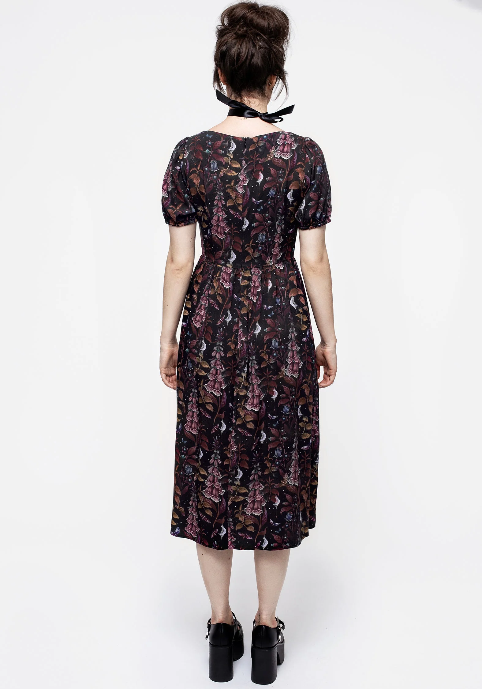 Foxglove Knopf Detail Midi Kleid - Image 3