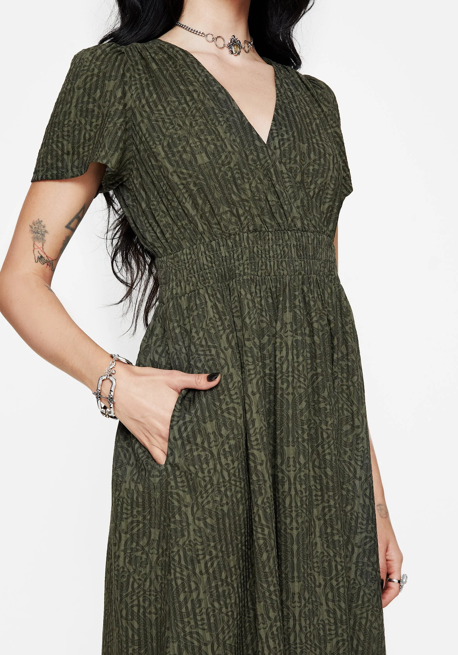 Francesca Bedruckt Wickel Over Midaxi Kleid - Image 2