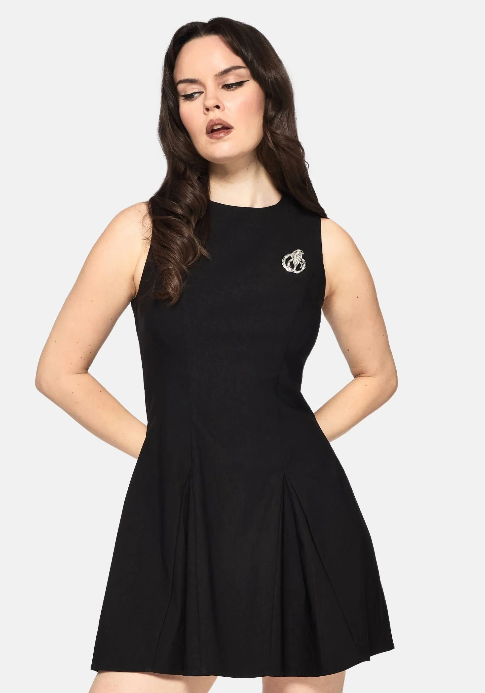 Glasmere Godet Schlange Brosche Mini Kleid - Image 6