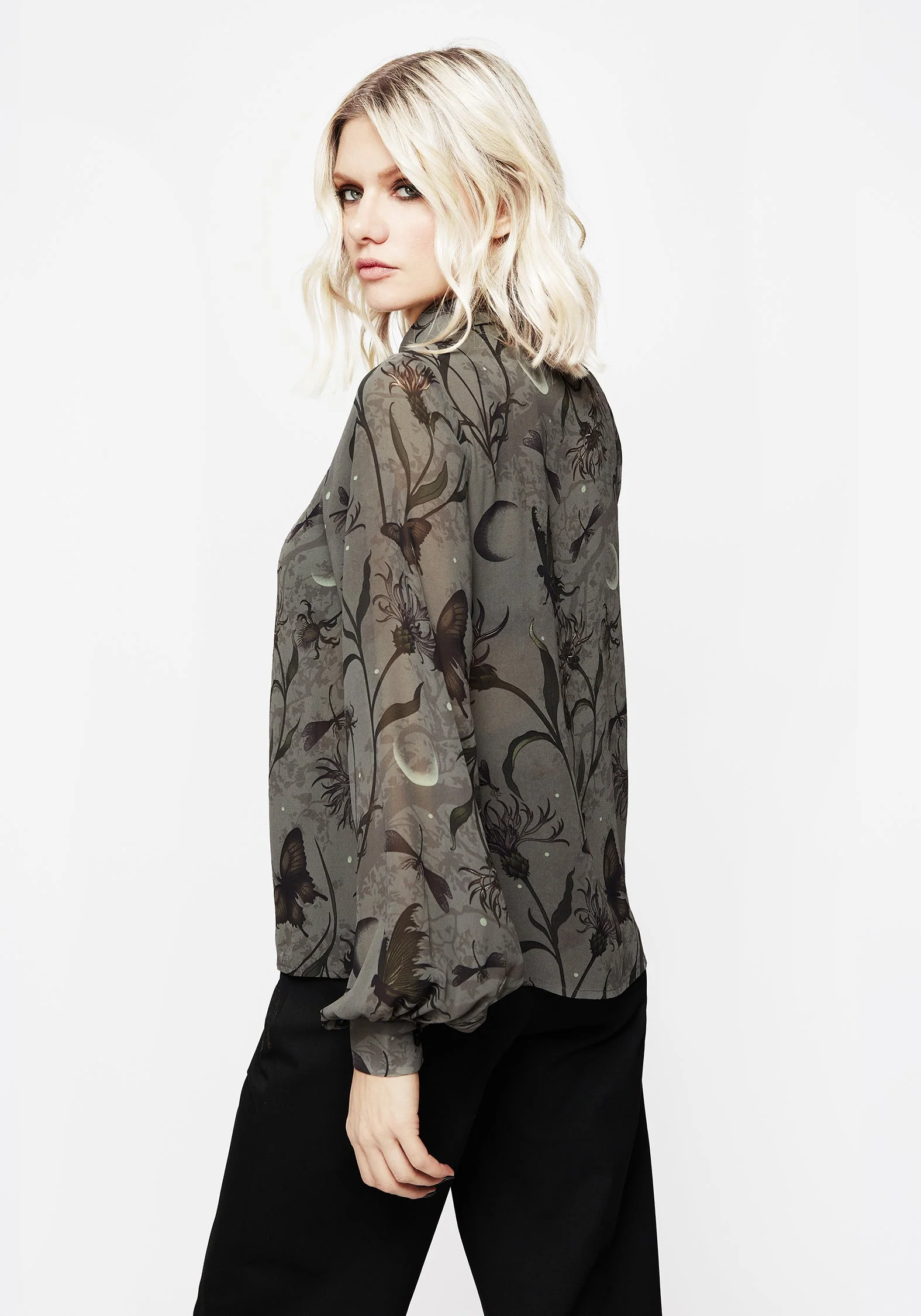 Gloriana Blumenmuster Druck Chiffon Hemd - Image 3